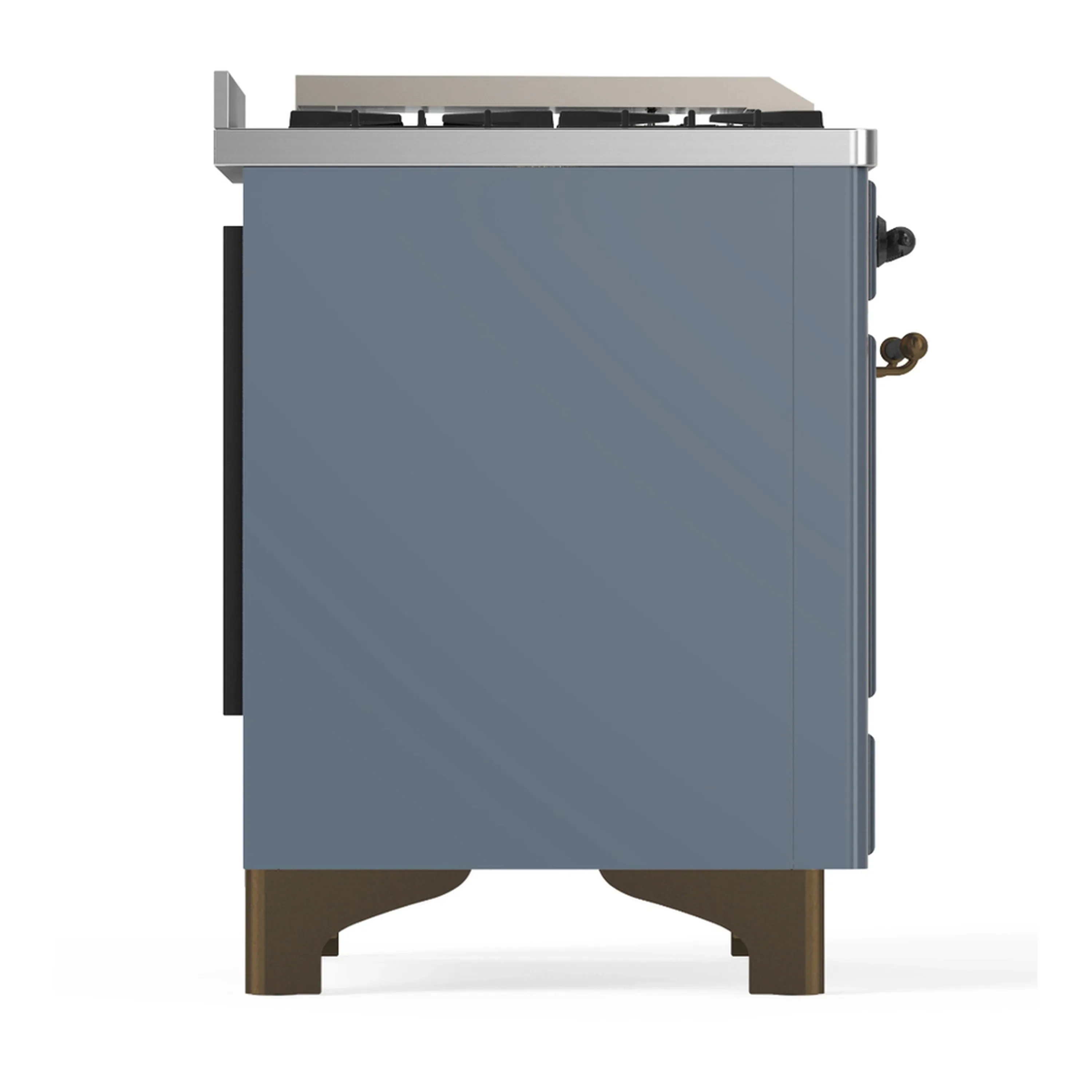 ILVE Majestic III 60-inch Dual Fuel Range with 7 Natural Gas Burner, Griddle and Triple Glass Door Electric Oven in Blue Grey with Burnished Trim (UM60FNR3BGB) - Image 8