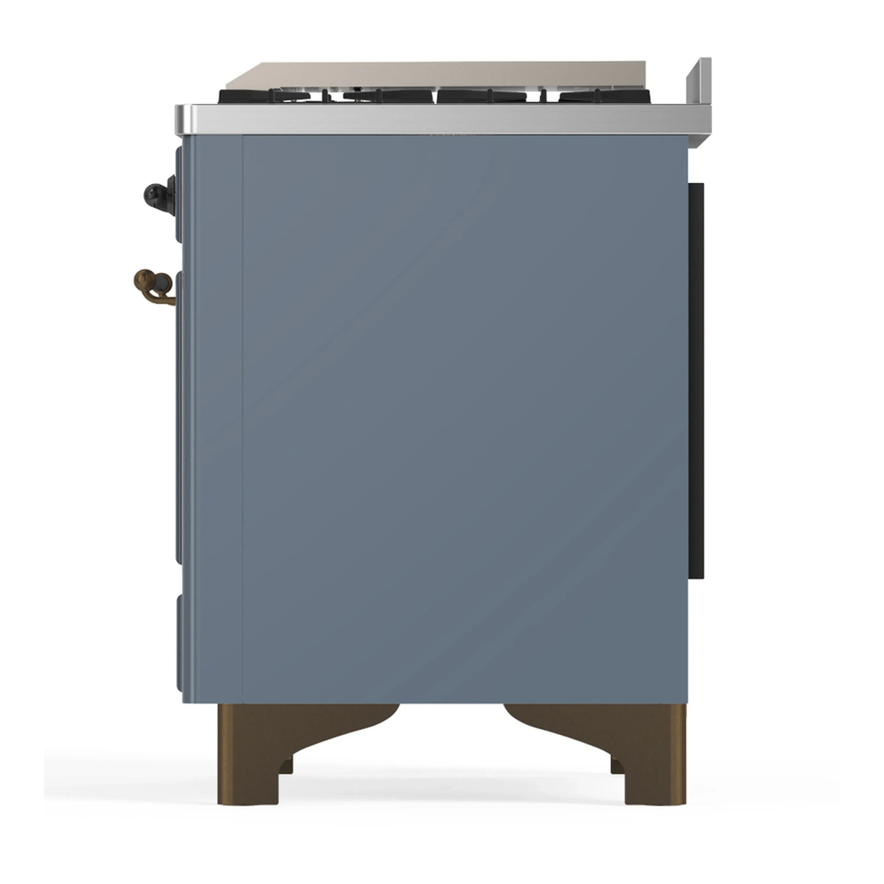 ILVE Majestic III 60-inch Dual Fuel Range with 5 Liquid Propane Burner, Griddle and Triple Glass Door Electric Oven in Blue Grey with Burnished Trim (UM60FNR3BGBLP) - Image 9