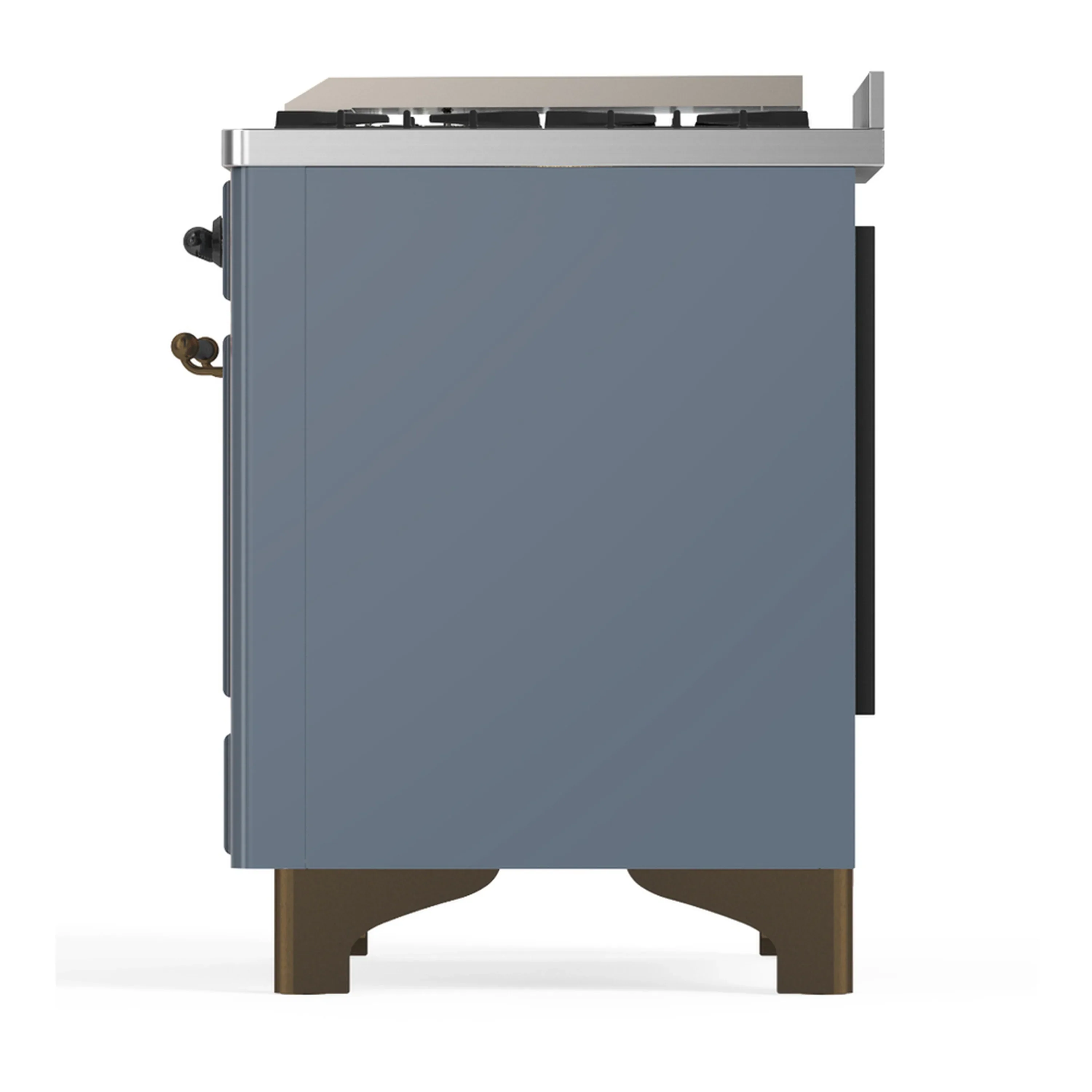 ILVE Majestic III 60-inch Dual Fuel Range with 5 Liquid Propane Burner, Griddle and Solid Door Electric Oven in Blue Grey with Burnished Trim (UM60FQNR3BGBLP) - Image 9