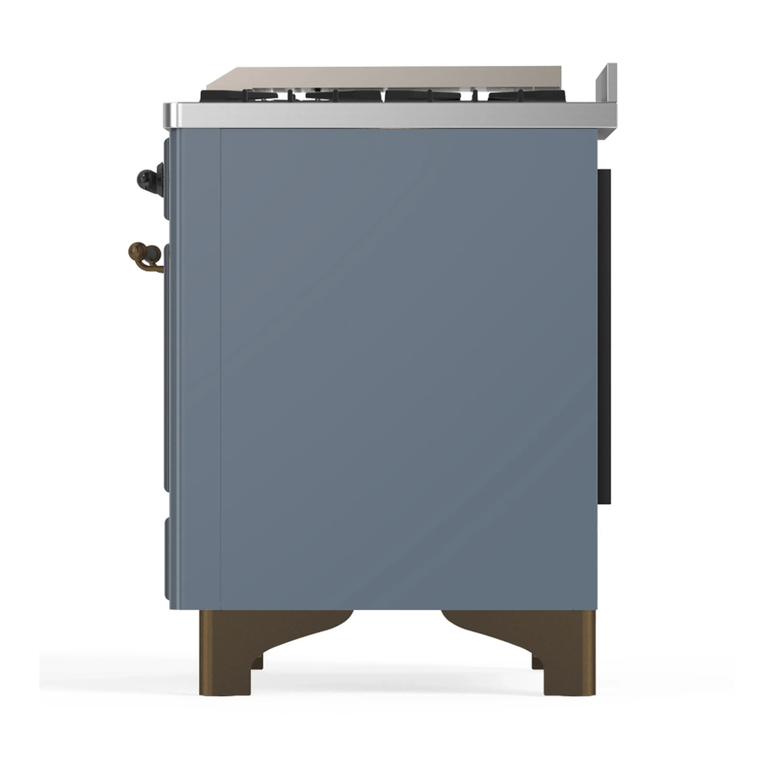 ILVE Majestic III 60-inch Dual Fuel Range with 7 Natural Gas Burner, Griddle, French Top and Triple Glass Door Electric Oven in Blue Grey with Burnished Trim (UM60FSNR3BGB) - Image 9
