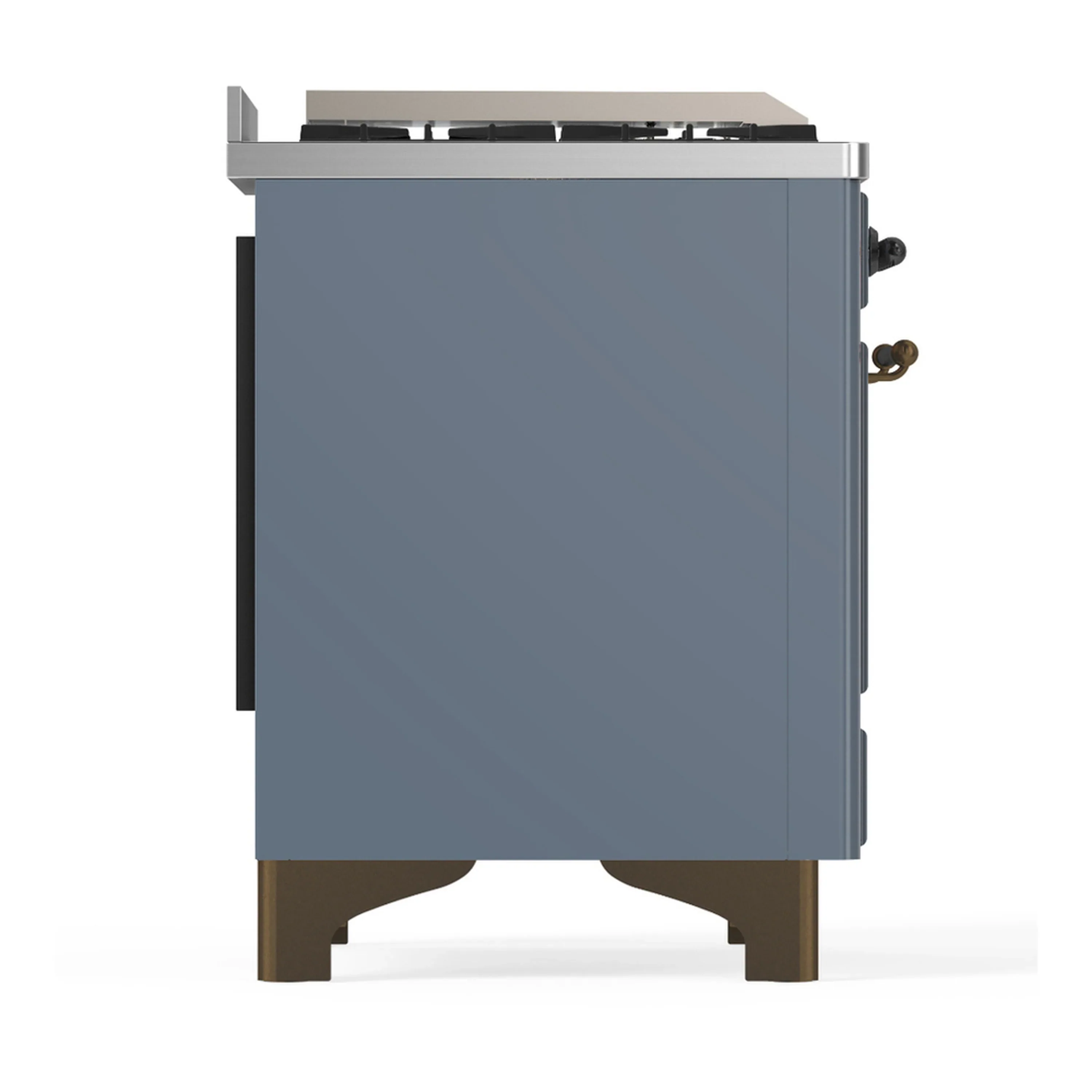 ILVE Majestic III 60-inch Dual Fuel Range with 5 Liquid Propane Burner, Griddle, French Top and Solid Door Electric Oven in Blue Grey with Burnished Trim (UM60FSQNR3BGBLP) - Image 8