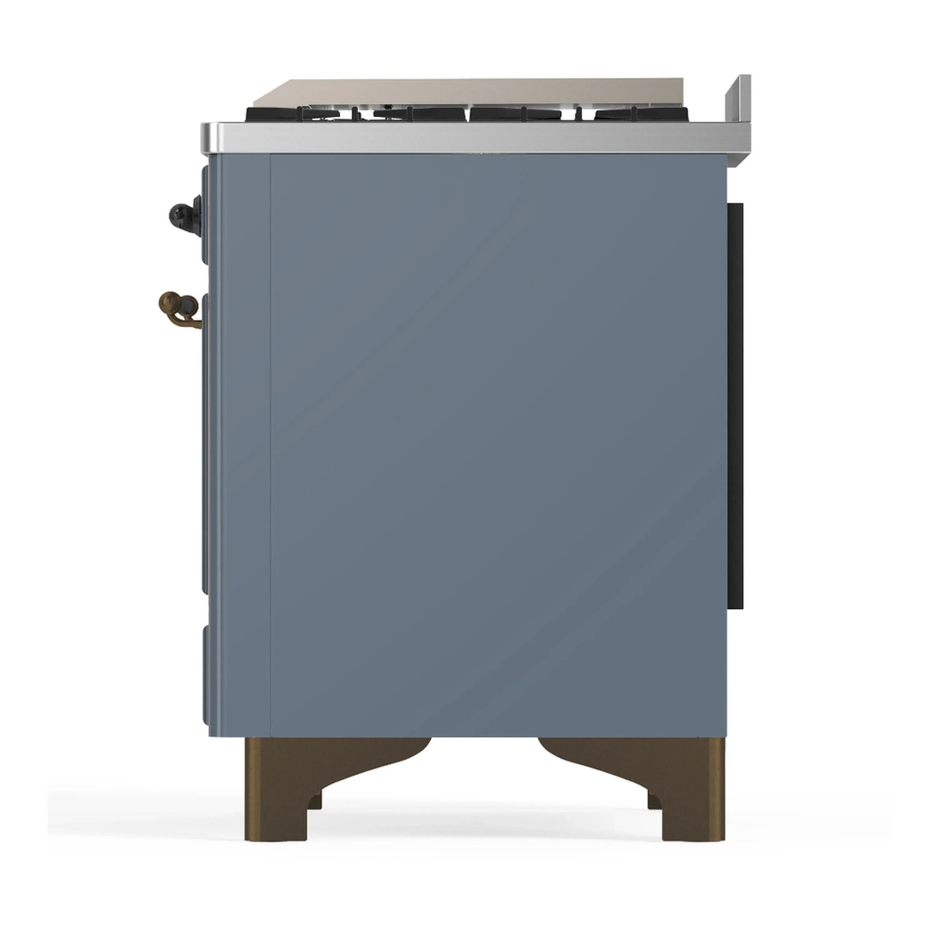 ILVE Majestic III 60-inch Dual Fuel Range with 5 Liquid Propane Burner, Griddle, French Top and Solid Door Electric Oven in Blue Grey with Burnished Trim (UM60FSQNR3BGBLP) - Image 9