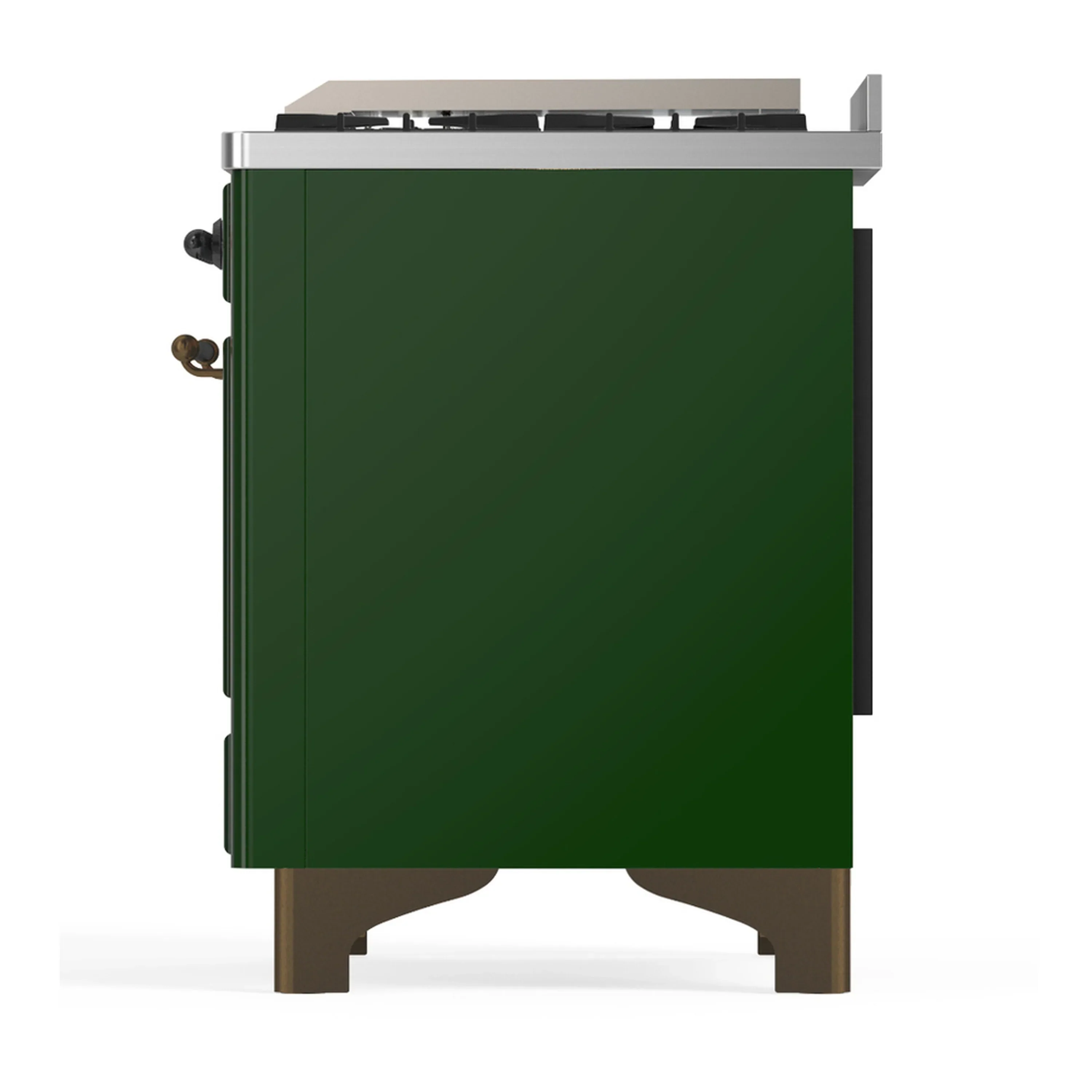 ILVE Majestic III 60-inch Dual Fuel Range with 5 Liquid Propane Burner, Griddle and Triple Glass Door Electric Oven in Emerald Green with Burnished Trim (UM60FNR3EGBLP) - Image 9