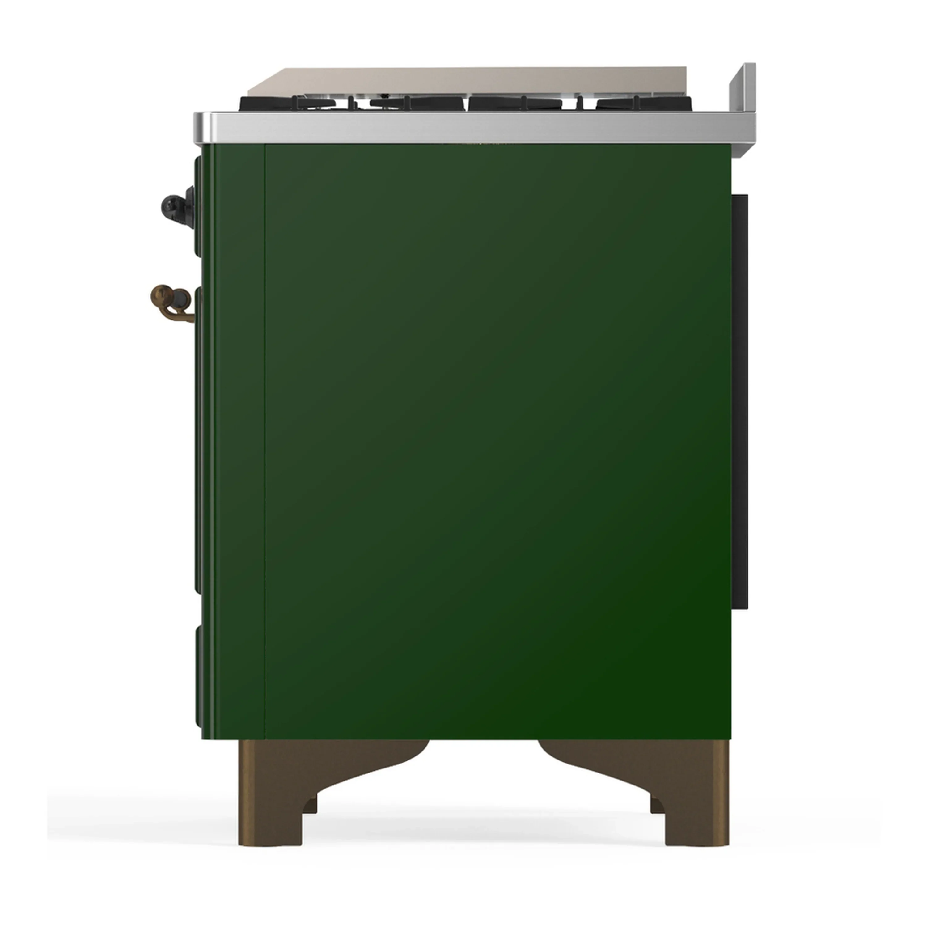 ILVE Majestic III 60-inch Dual Fuel Range with 5 Liquid Propane Burner, Griddle and Solid Door Electric Oven in Emerald Green with Burnished Trim (UM60FQNR3EGBLP) - Image 9