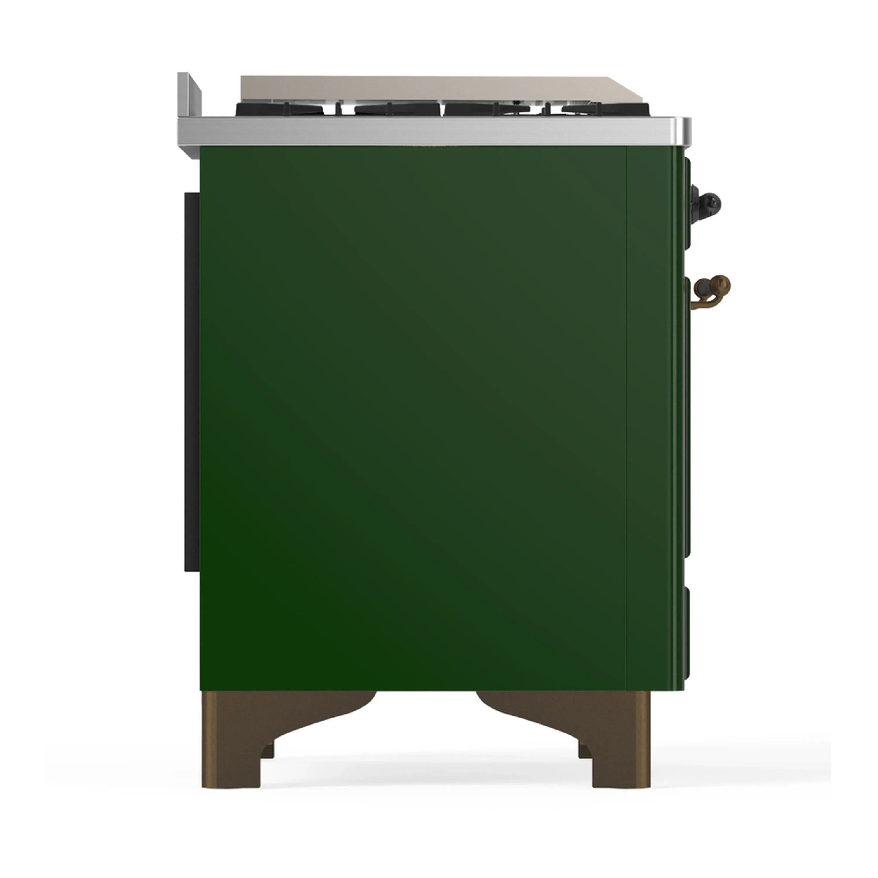 ILVE Majestic III 60-inch Dual Fuel Range with 5 Liquid Propane Burner, Griddle, French Top and Triple Glass Door Electric Oven in Emerald Green with Burnished Trim (UM60FSNR3EGBLP) - Image 8