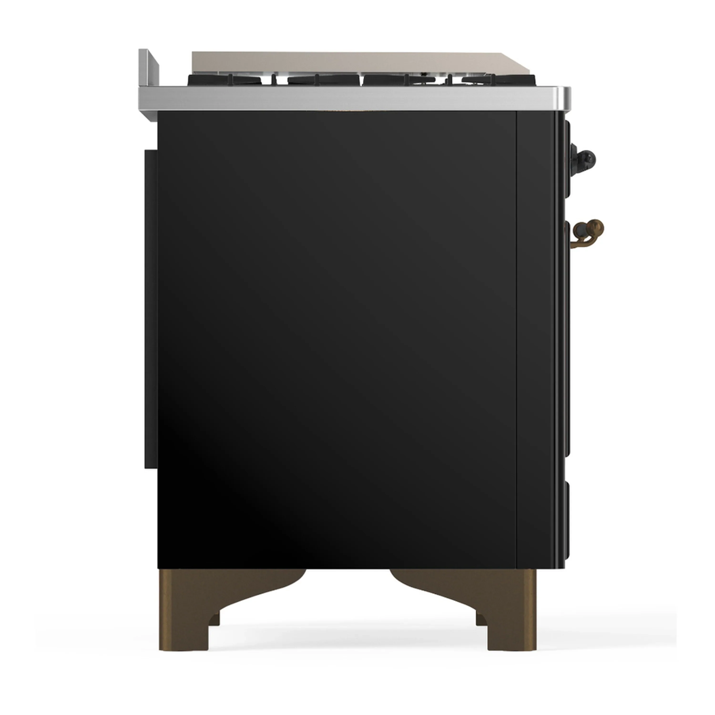ILVE Majestic III 60-inch Dual Fuel Range with 5 Liquid Propane Burner, Griddle and Triple Glass Door Electric Oven in Glossy Black with Burnished Trim (UM60FNR3BKBLP) - Image 8