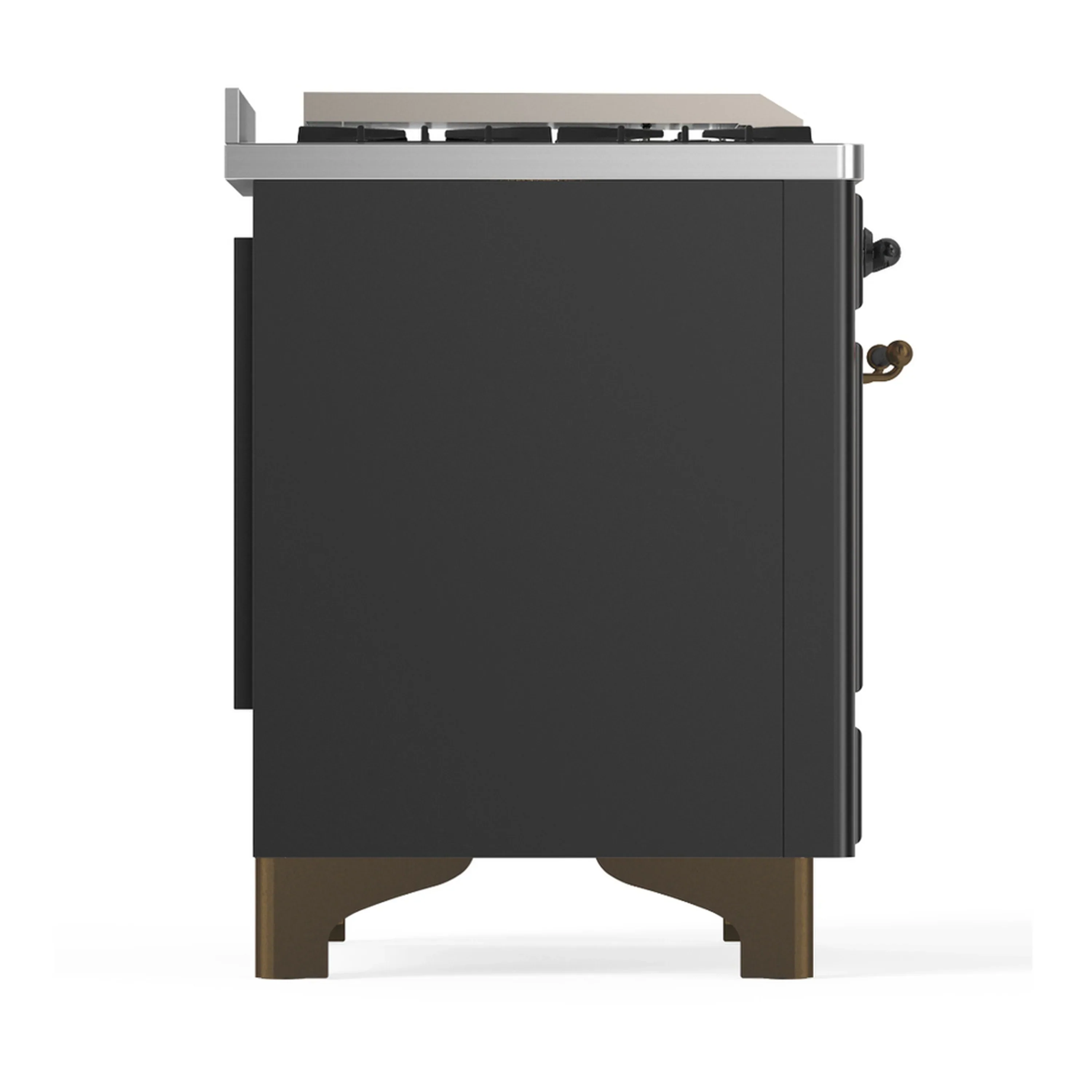 ILVE Majestic III 60-inch Dual Fuel Range with 5 Liquid Propane Burner, Griddle, French Top and Triple Glass Door Electric Oven in Graphite Matte with Burnished Trim (UM60FSNR3MGBLP) - Image 8