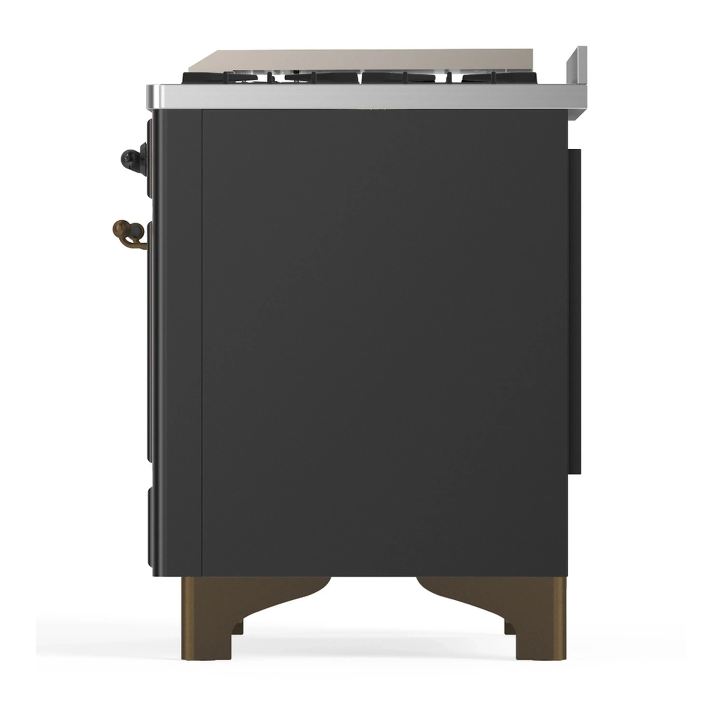 ILVE Majestic III 60-inch Dual Fuel Range with 7 Natural Gas Burner, Griddle, French Top and Solid Door Electric Oven in Graphite Matte with Burnished Trim (UM60FSQNR3MGB) - Image 9