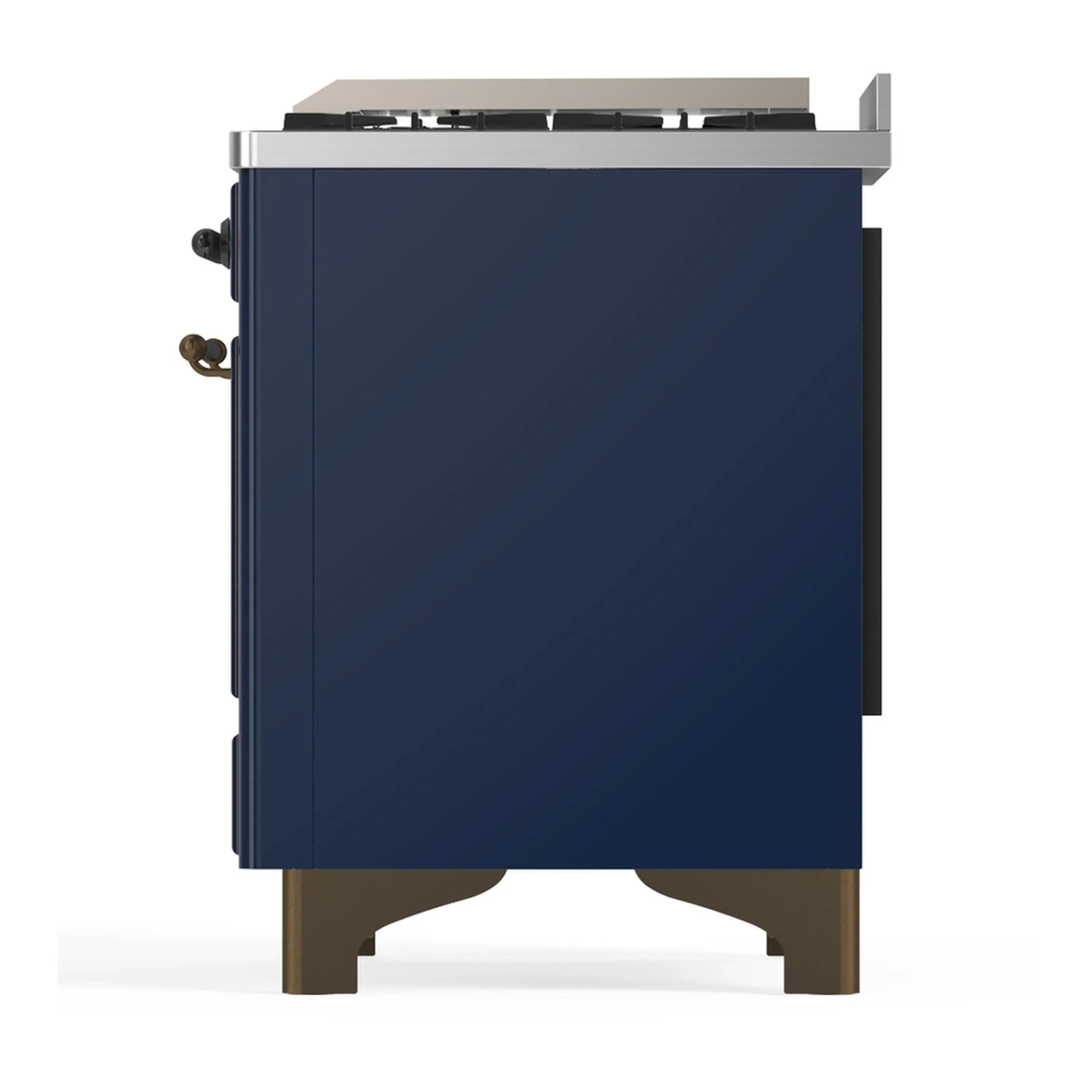 ILVE Majestic III 60-inch Dual Fuel Range with 7 Natural Gas Burner, Griddle and Triple Glass Door Electric Oven in Midnight Blue with Burnished Trim (UM60FNR3MBB) - Image 9