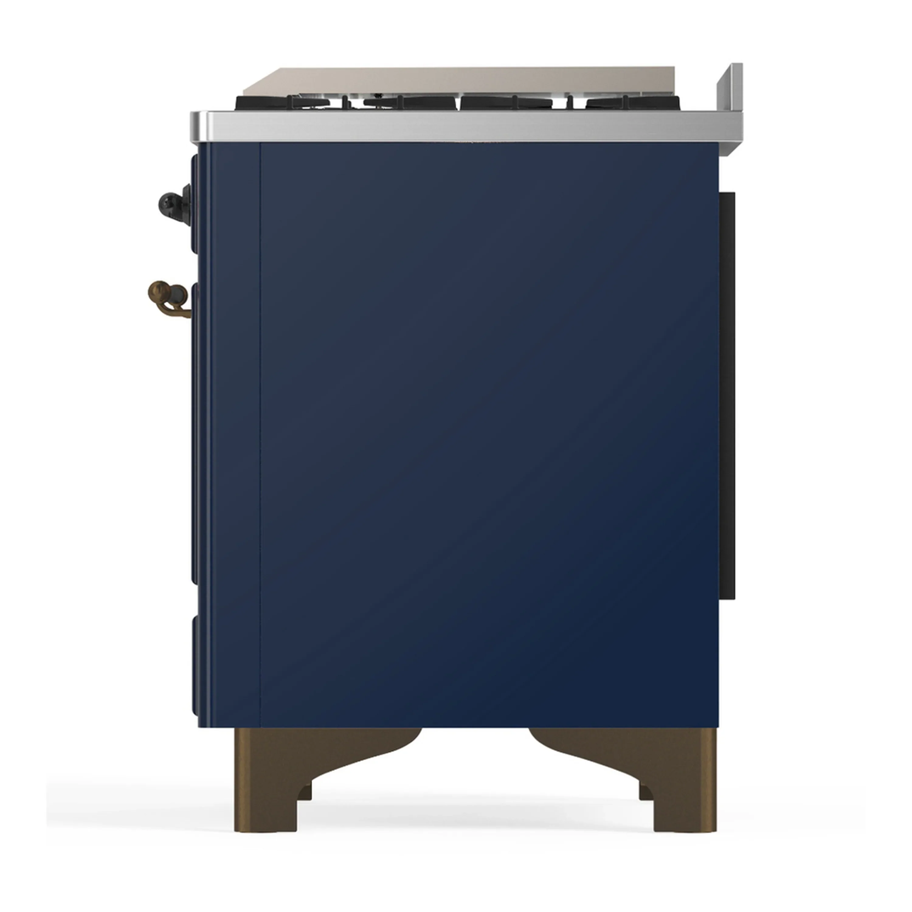 ILVE Majestic III 60-inch Dual Fuel Range with 5 Liquid Propane Burner, Griddle and Solid Door Electric Oven in Midnight Blue with Burnished Trim (UM60FQNR3MBBLP) - Image 9