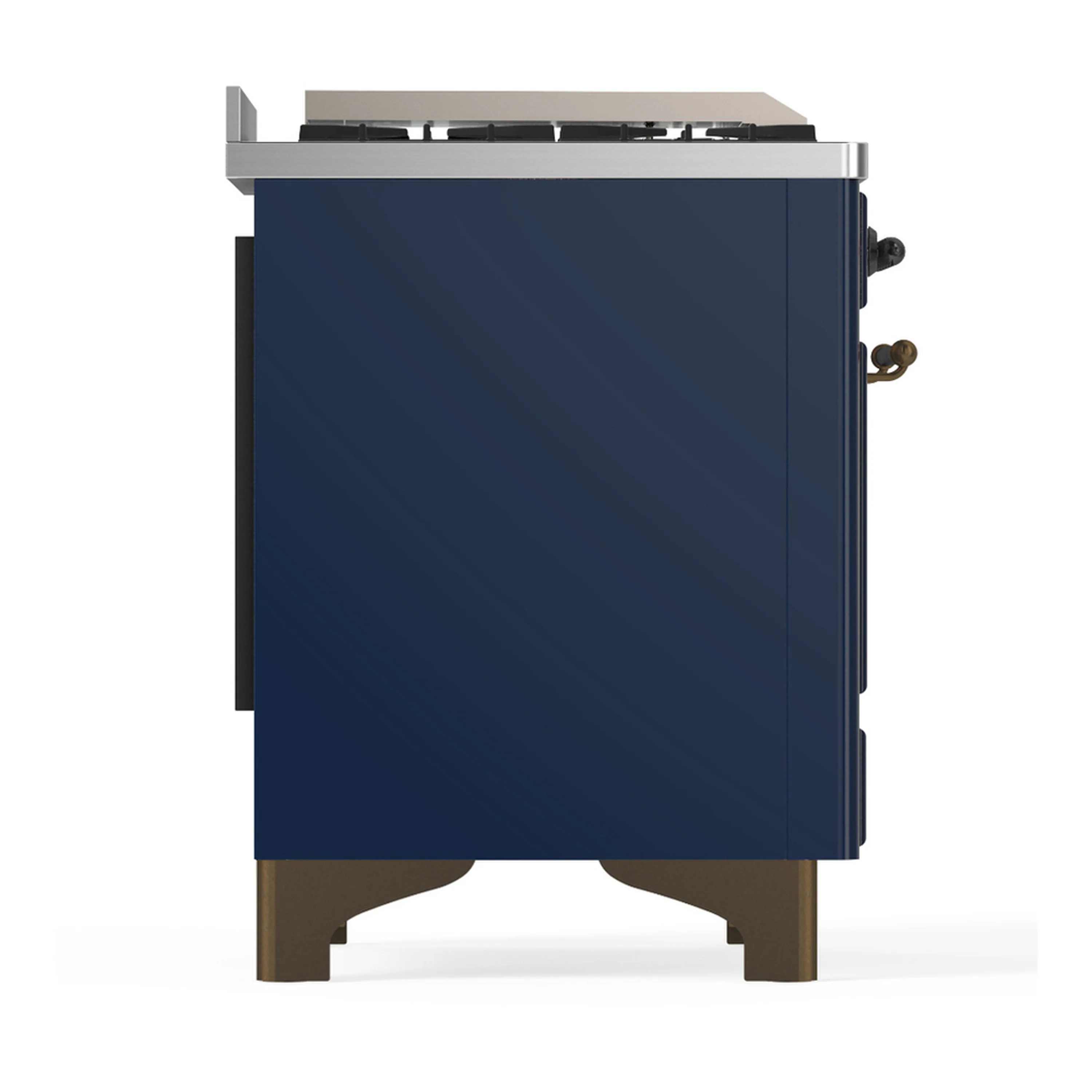 ILVE Majestic III 60-inch Dual Fuel Range with 5 Liquid Propane Burner, Griddle, French Top and Triple Glass Door Electric Oven in Midnight Blue with Burnished Trim (UM60FSNR3MBBLP) - Image 8