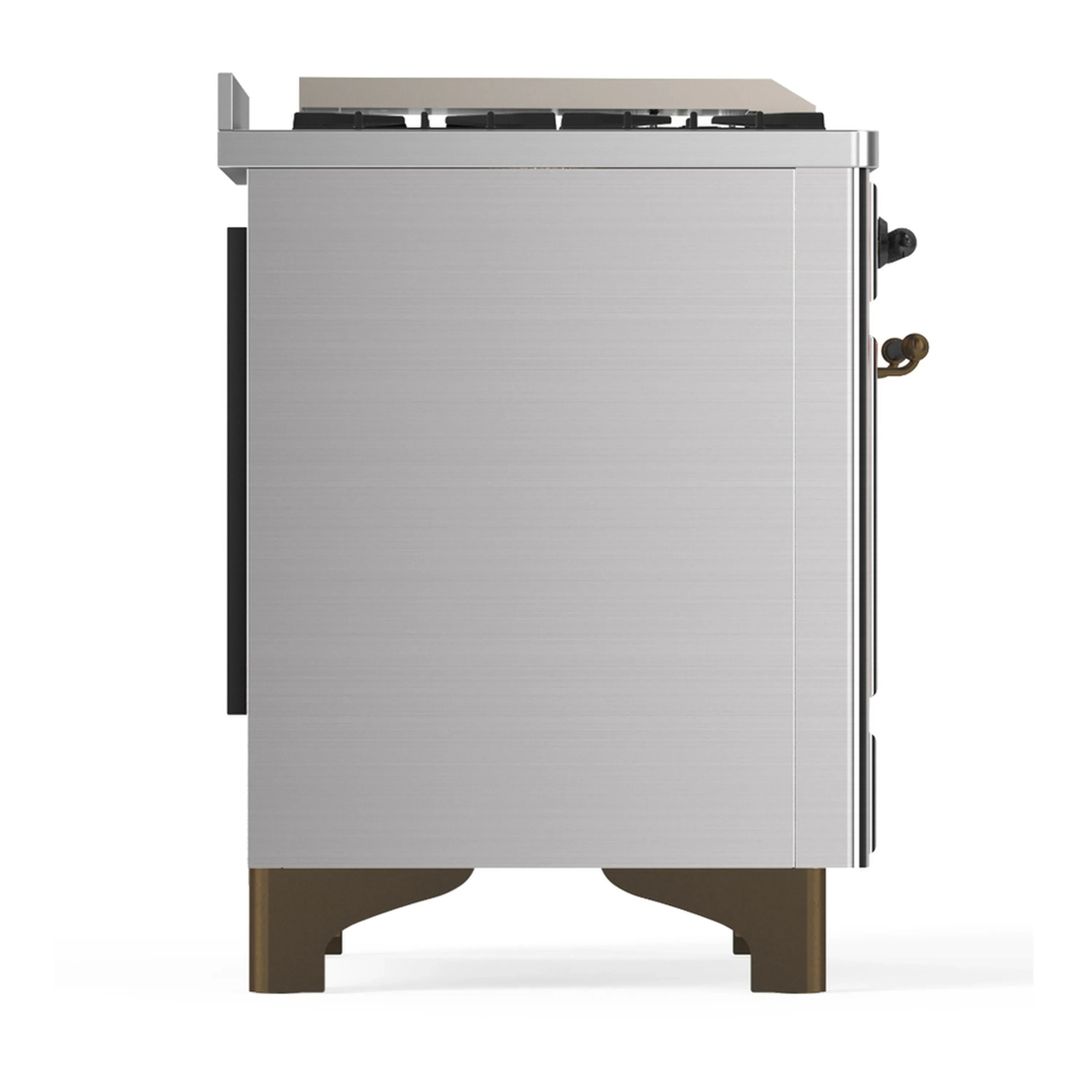 ILVE Majestic III 60-inch Dual Fuel Range with 7 Natural Gas Burner, Griddle and Triple Glass Door Electric Oven in Stainless Steel with Burnished Trim (UM60FNR3SSB) - Image 8