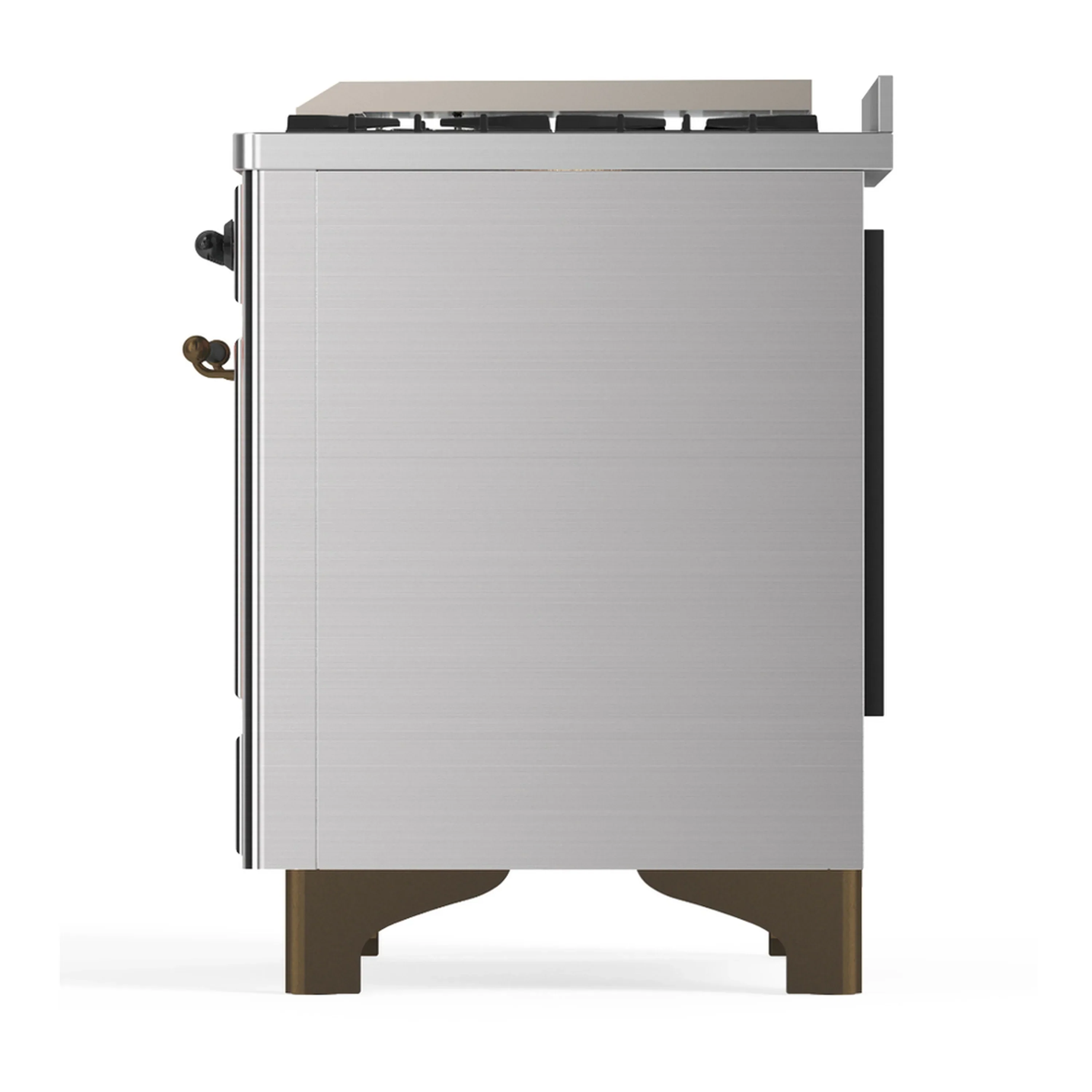 ILVE Majestic III 60-inch Dual Fuel Range with 7 Natural Gas Burner, Griddle and Triple Glass Door Electric Oven in Stainless Steel with Burnished Trim (UM60FNR3SSB) - Image 9