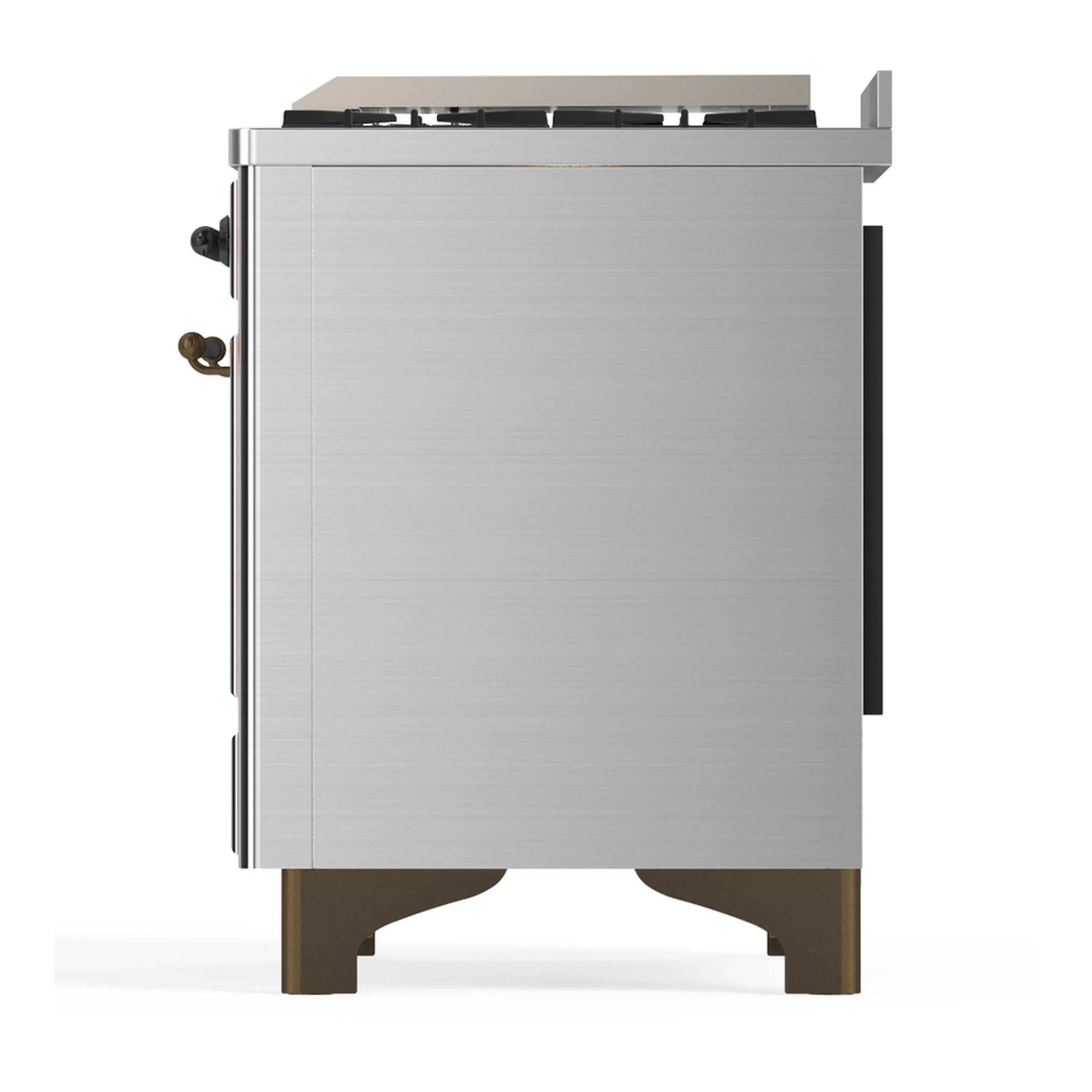 ILVE Majestic III 60-inch Dual Fuel Range with 7 Natural Gas Burner, Griddle and Solid Door Electric Oven in Stainless Steel with Burnished Trim (UM60FQNR3SSB) - Image 9