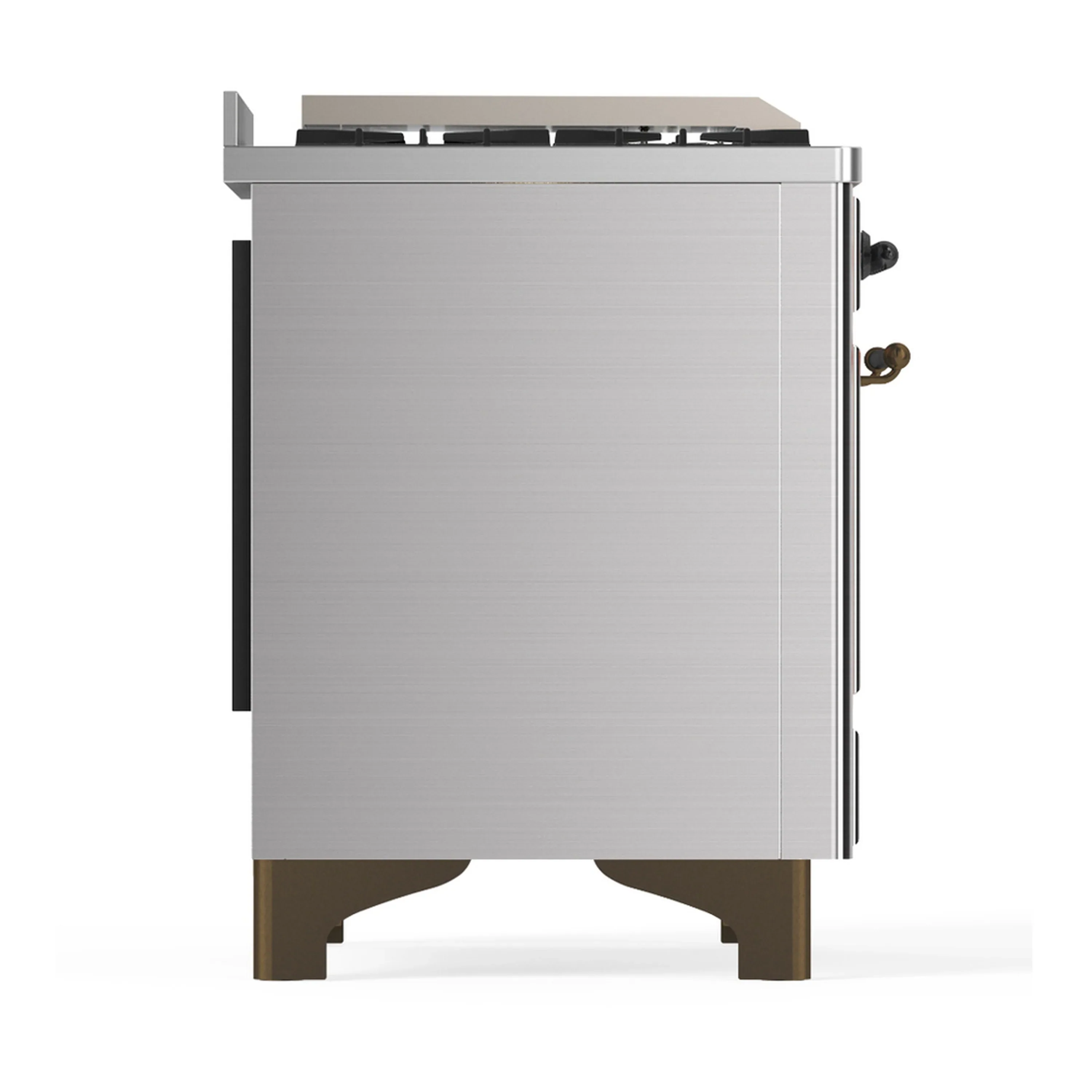 ILVE Majestic III 60-inch Dual Fuel Range with 7 Natural Gas Burner, Griddle, French Top and Triple Glass Door Electric Oven in Stainless Steel with Burnished Trim (UM60FSNR3SSB) - Image 8