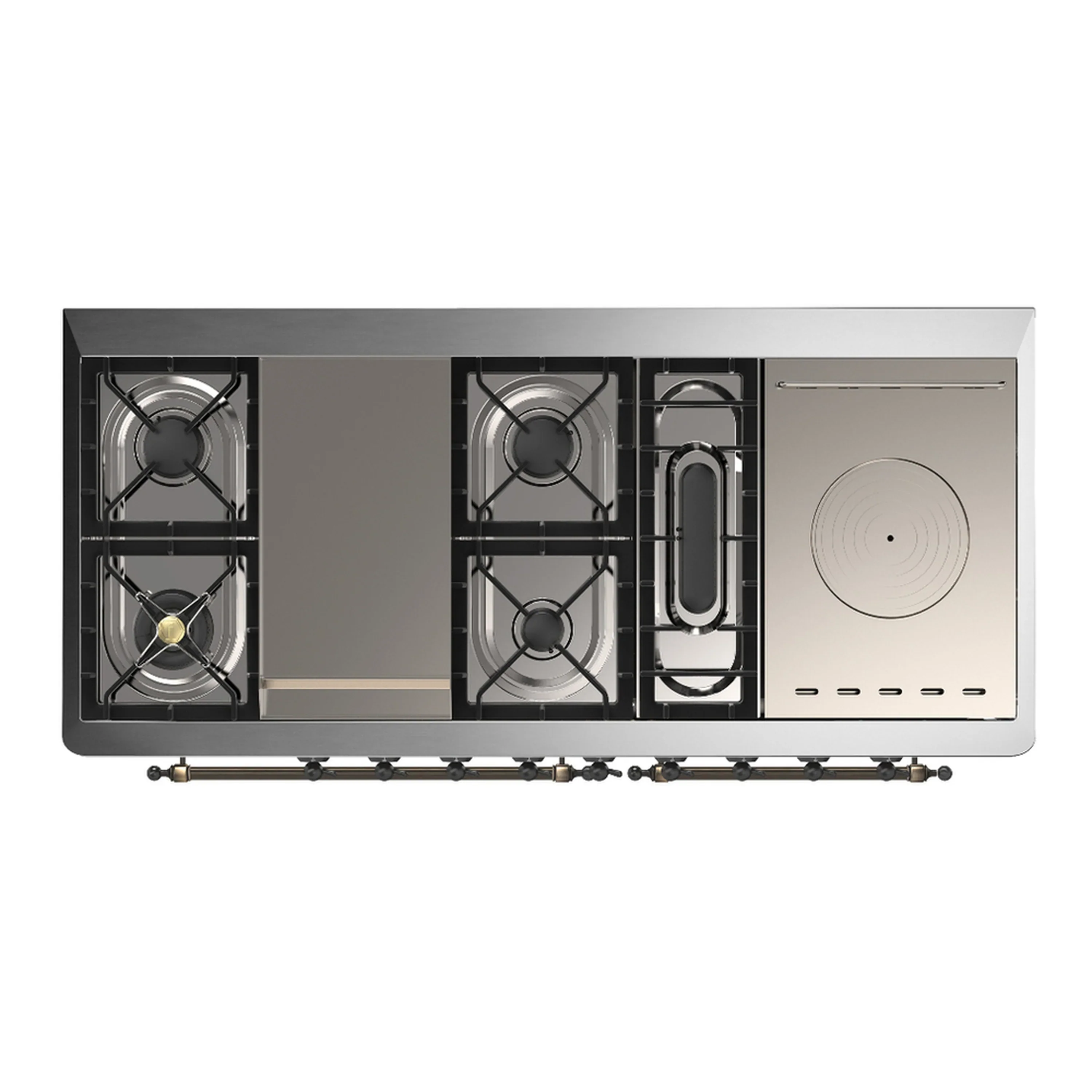 ILVE Majestic III 60-inch Dual Fuel Range with 5 Liquid Propane Burner, Griddle, French Top and Solid Door Electric Oven in Stainless Steel with Burnished Trim (UM60FSQNR3SSBLP) - Image 2