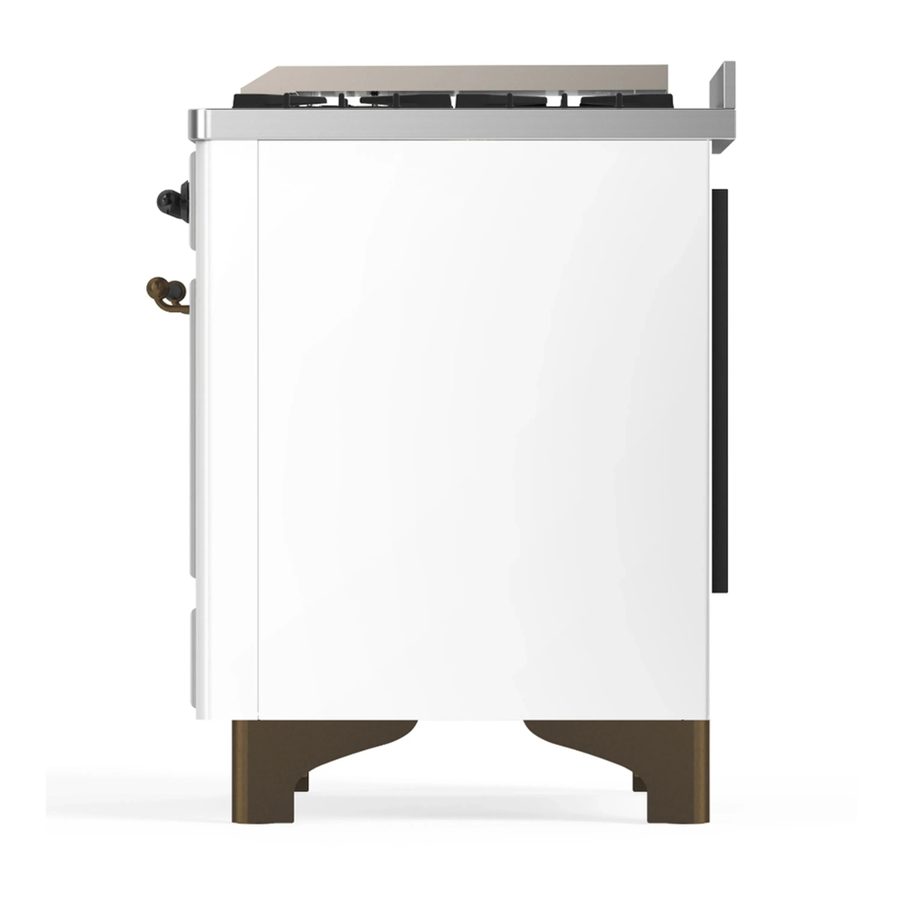 ILVE Majestic III 60-inch Dual Fuel Range with 5 Liquid Propane Burner, Griddle and Solid Door Electric Oven in White with Burnished Trim (UM60FQNR3WHBLP) - Image 9