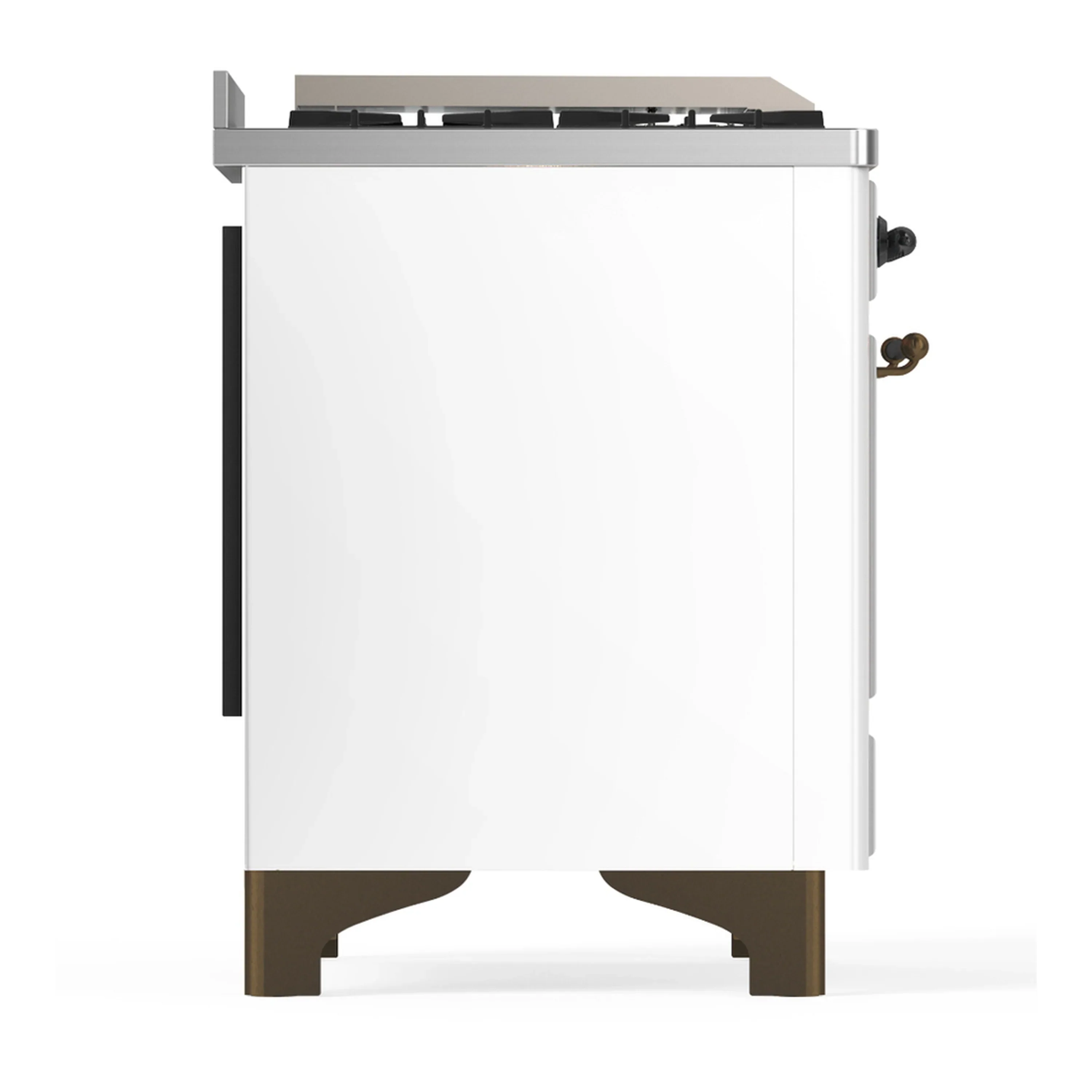 ILVE Majestic III 60-inch Dual Fuel Range with 5 Liquid Propane Burner, Griddle, French Top and Solid Door Electric Oven in White with Burnished Trim (UM60FSQNR3WHBLP) - Image 8