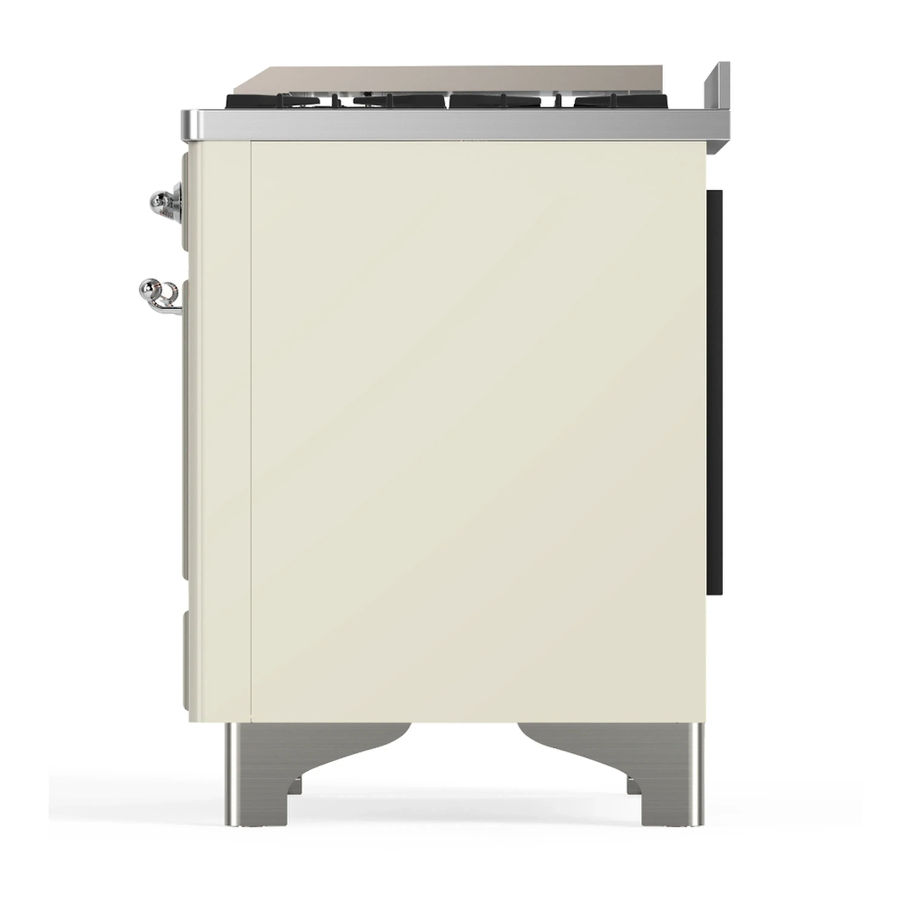 ILVE Majestic III 60-inch Dual Fuel Range with 7 Natural Gas Burner, Griddle and Triple Glass Door Electric Oven in Antique White with Chrome Trim (UM60FNR3AWC) - Image 9
