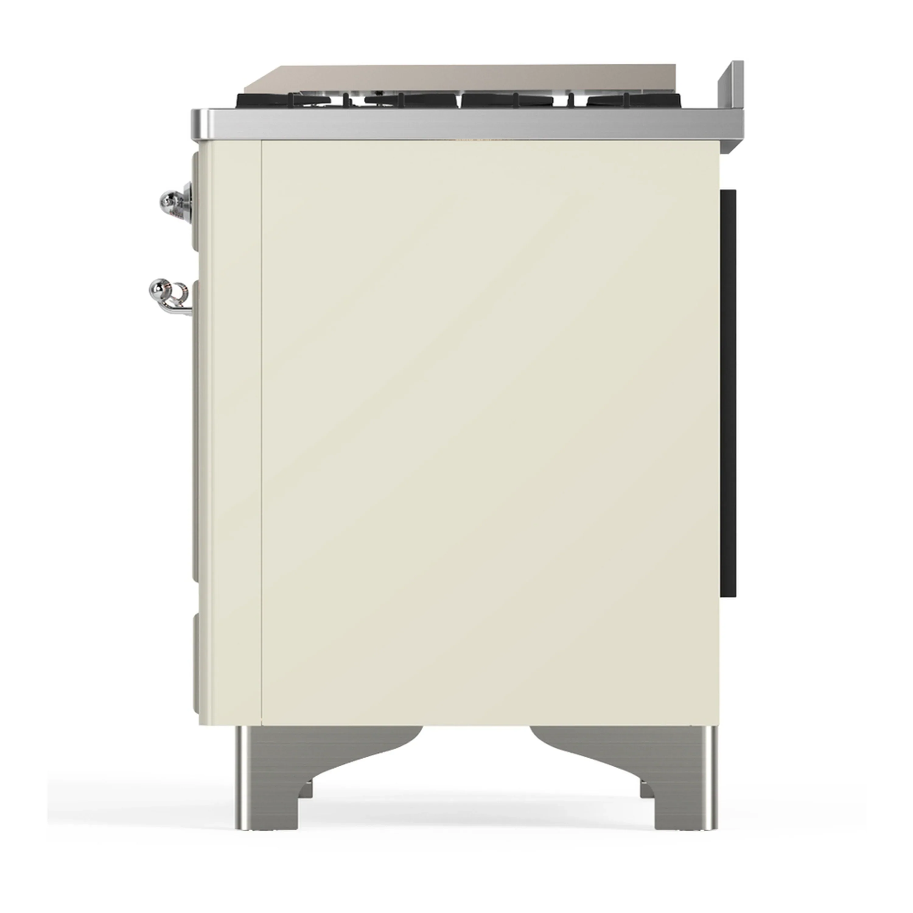ILVE Majestic III 60-inch Dual Fuel Range with 5 Liquid Propane Burner, Griddle and Solid Door Electric Oven in Antique White with Chrome Trim (UM60FQNR3AWCLP) - Image 9