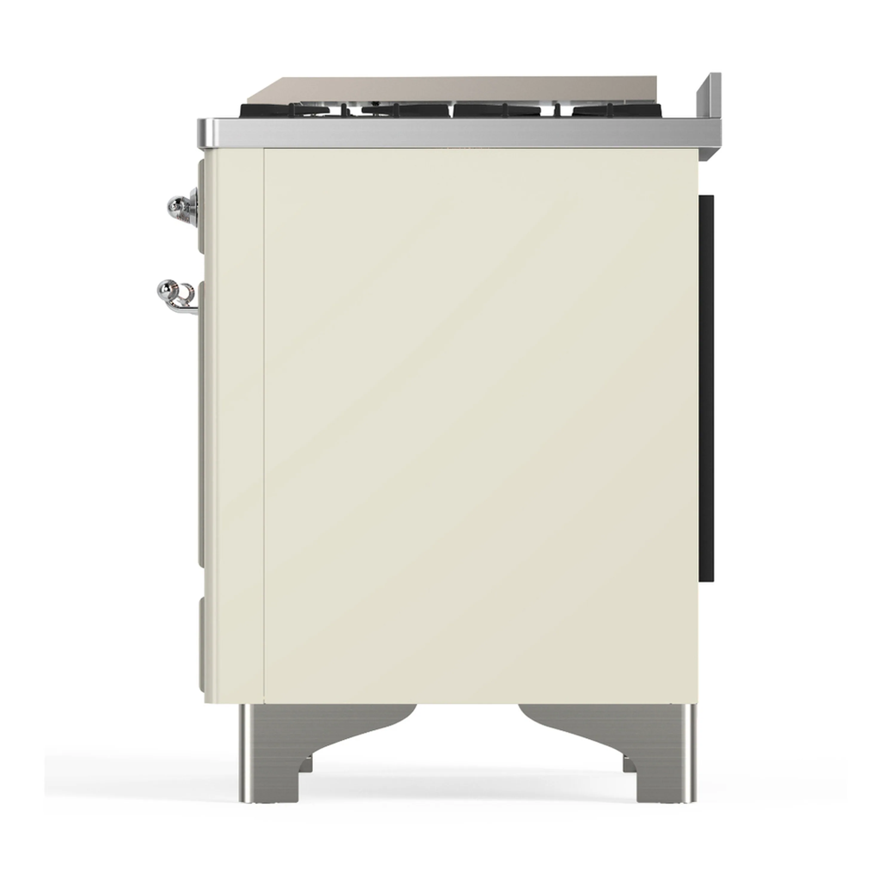 ILVE Majestic III 60-inch Dual Fuel Range with 5 Liquid Propane Burner, Griddle, French Top and Triple Glass Door Electric Oven in Antique White with Chrome Trim (UM60FSNR3AWCLP) - Image 9