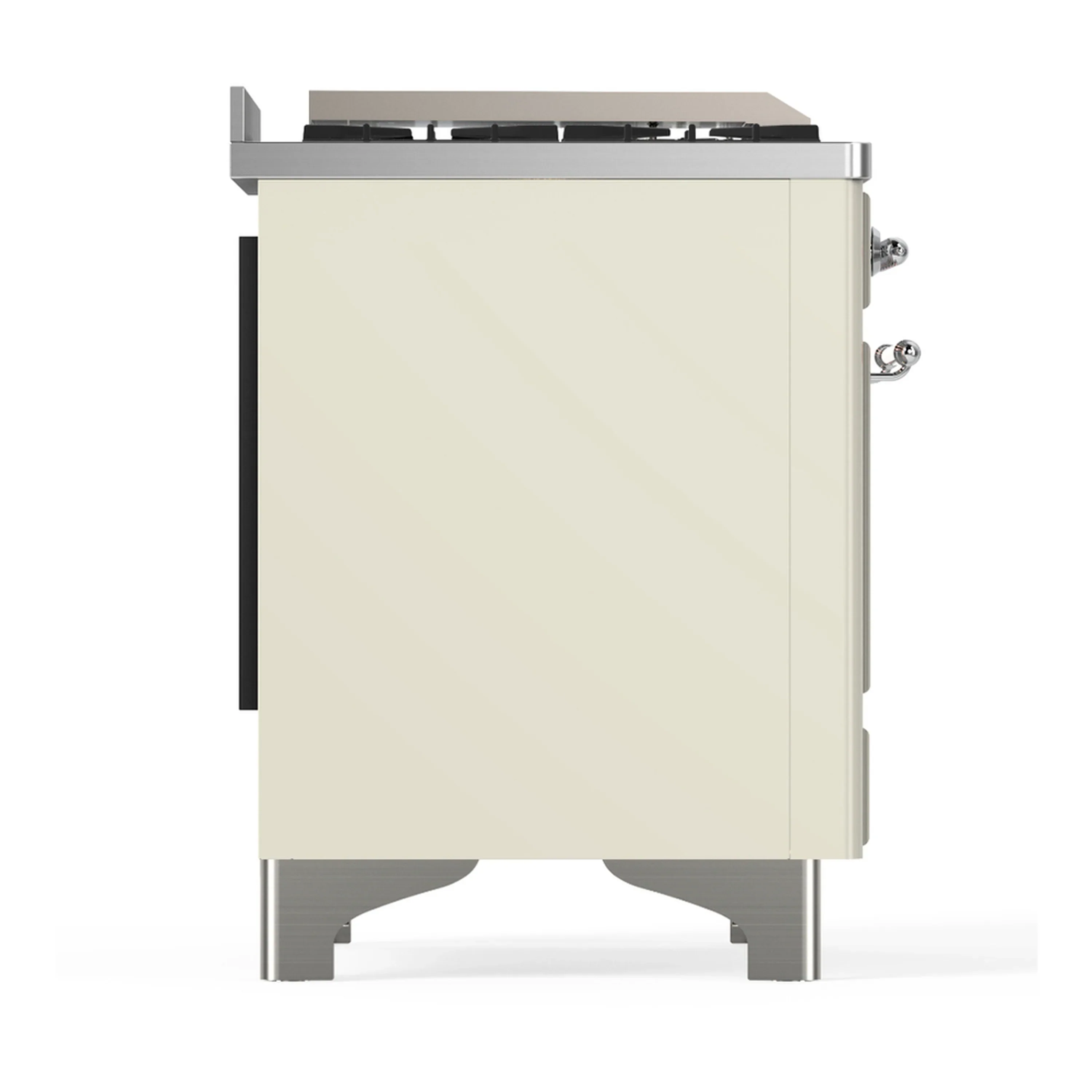 ILVE Majestic III 60-inch Dual Fuel Range with 7 Natural Gas Burner, Griddle, French Top and Solid Door Electric Oven in Antique White with Chrome Trim (UM60FSQNR3AWC) - Image 8