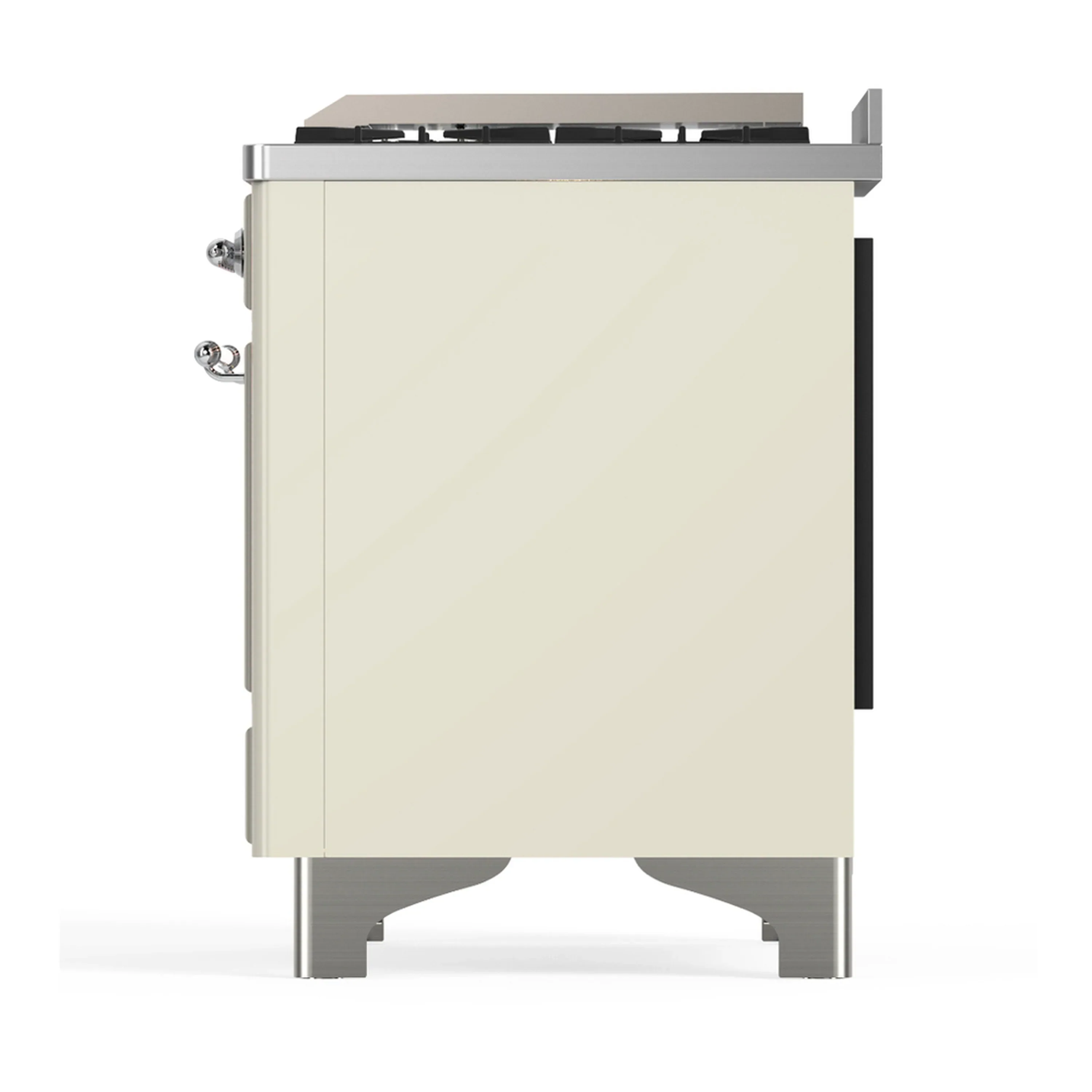 ILVE Majestic III 60-inch Dual Fuel Range with 5 Liquid Propane Burner, Griddle, French Top and Solid Door Electric Oven in Antique White with Chrome Trim (UM60FSQNR3AWCLP) - Image 9