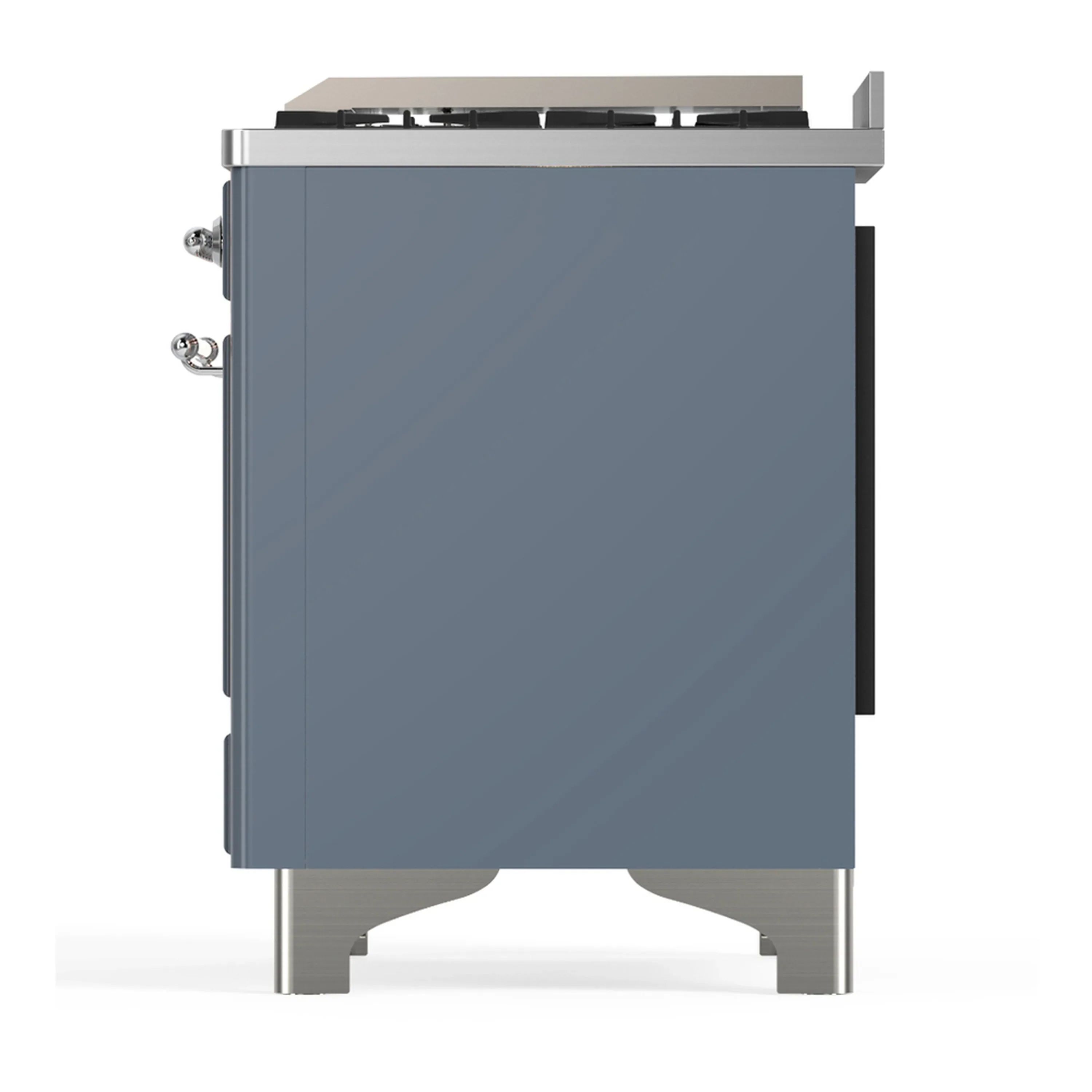 ILVE Majestic III 60-inch Dual Fuel Range with 7 Natural Gas Burner, Griddle and Triple Glass Door Electric Oven in Blue Grey with Chrome Trim (UM60FNR3BGC) - Image 9