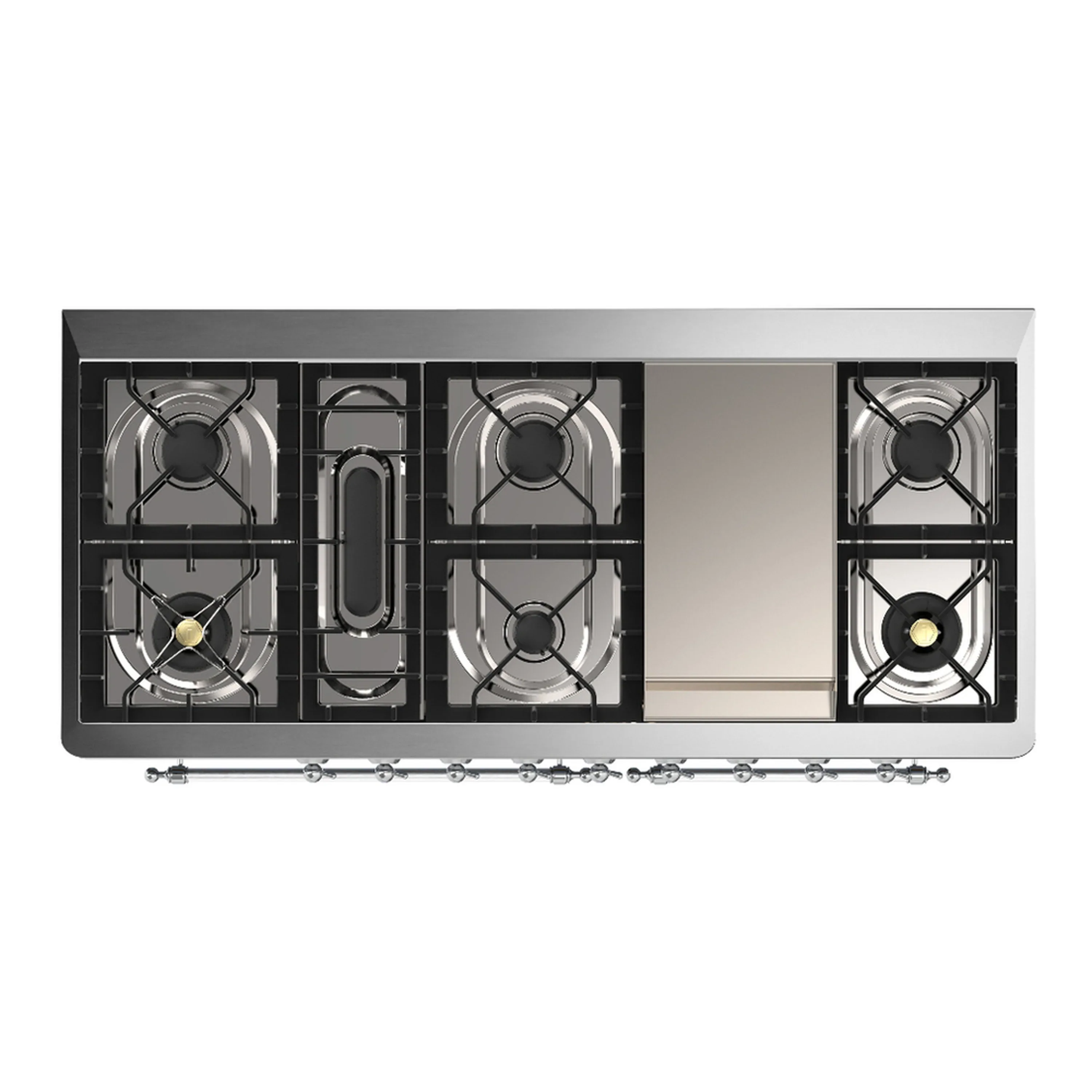 ILVE Majestic III 60-inch Dual Fuel Range with 5 Liquid Propane Burner, Griddle and Triple Glass Door Electric Oven in Blue Grey with Chrome Trim (UM60FNR3BGCLP) - Image 2