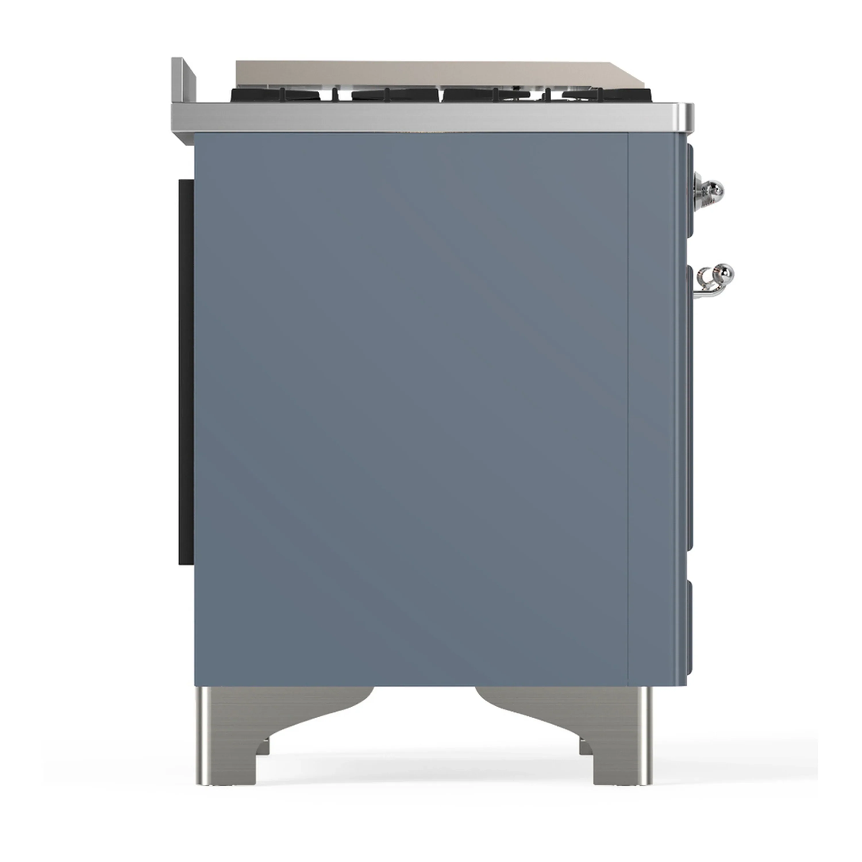 ILVE Majestic III 60-inch Dual Fuel Range with 5 Liquid Propane Burner, Griddle and Solid Door Electric Oven in Blue Grey with Chrome Trim (UM60FQNR3BGCLP) - Image 8