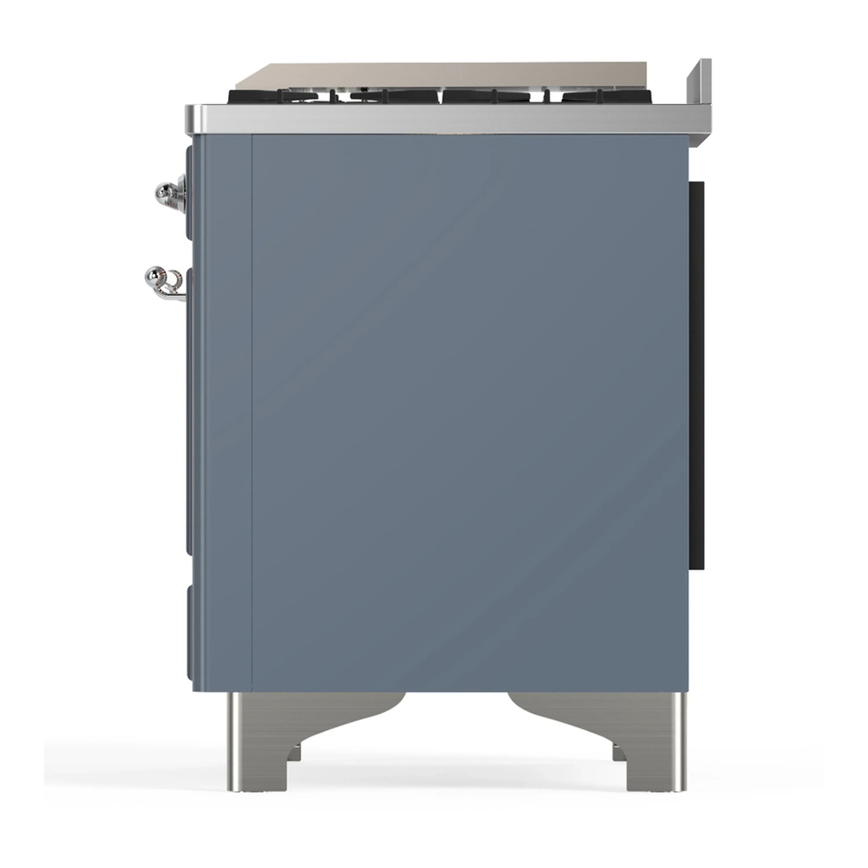 ILVE Majestic III 60-inch Dual Fuel Range with 5 Liquid Propane Burner, Griddle and Solid Door Electric Oven in Blue Grey with Chrome Trim (UM60FQNR3BGCLP) - Image 9