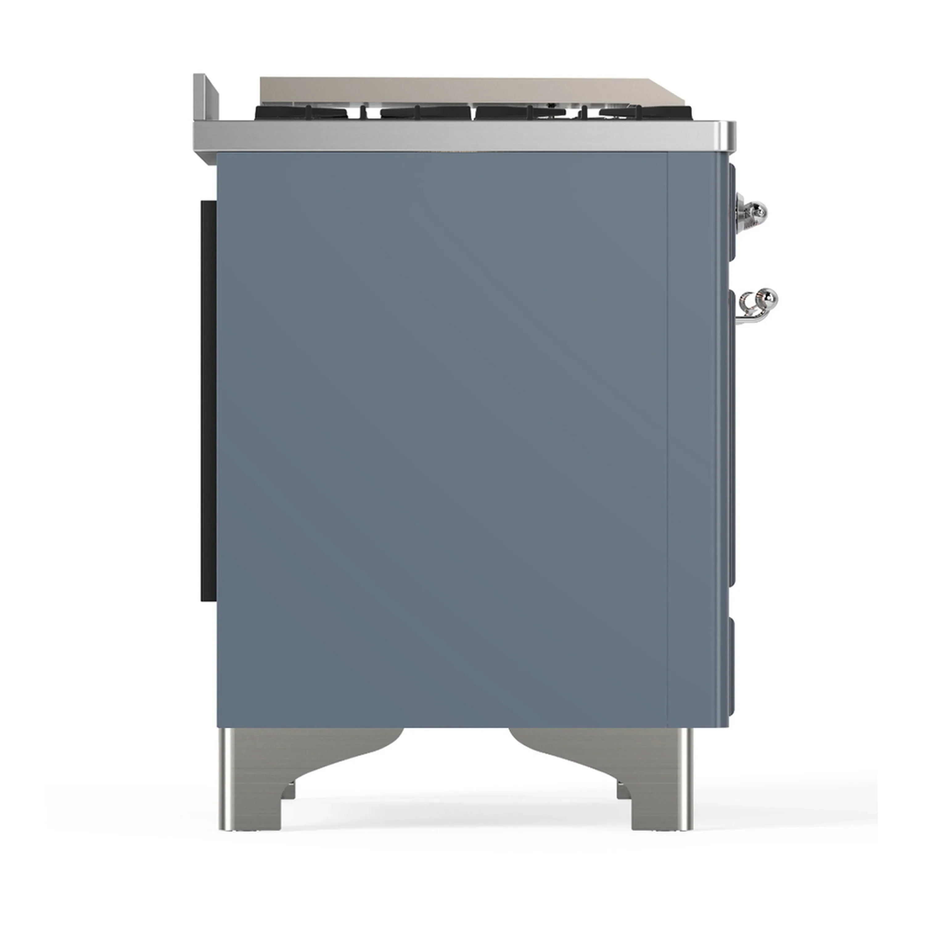 ILVE Majestic III 60-inch Dual Fuel Range with 5 Liquid Propane Burner, Griddle, French Top and Triple Glass Door Electric Oven in Blue Grey with Chrome Trim (UM60FSNR3BGCLP) - Image 8