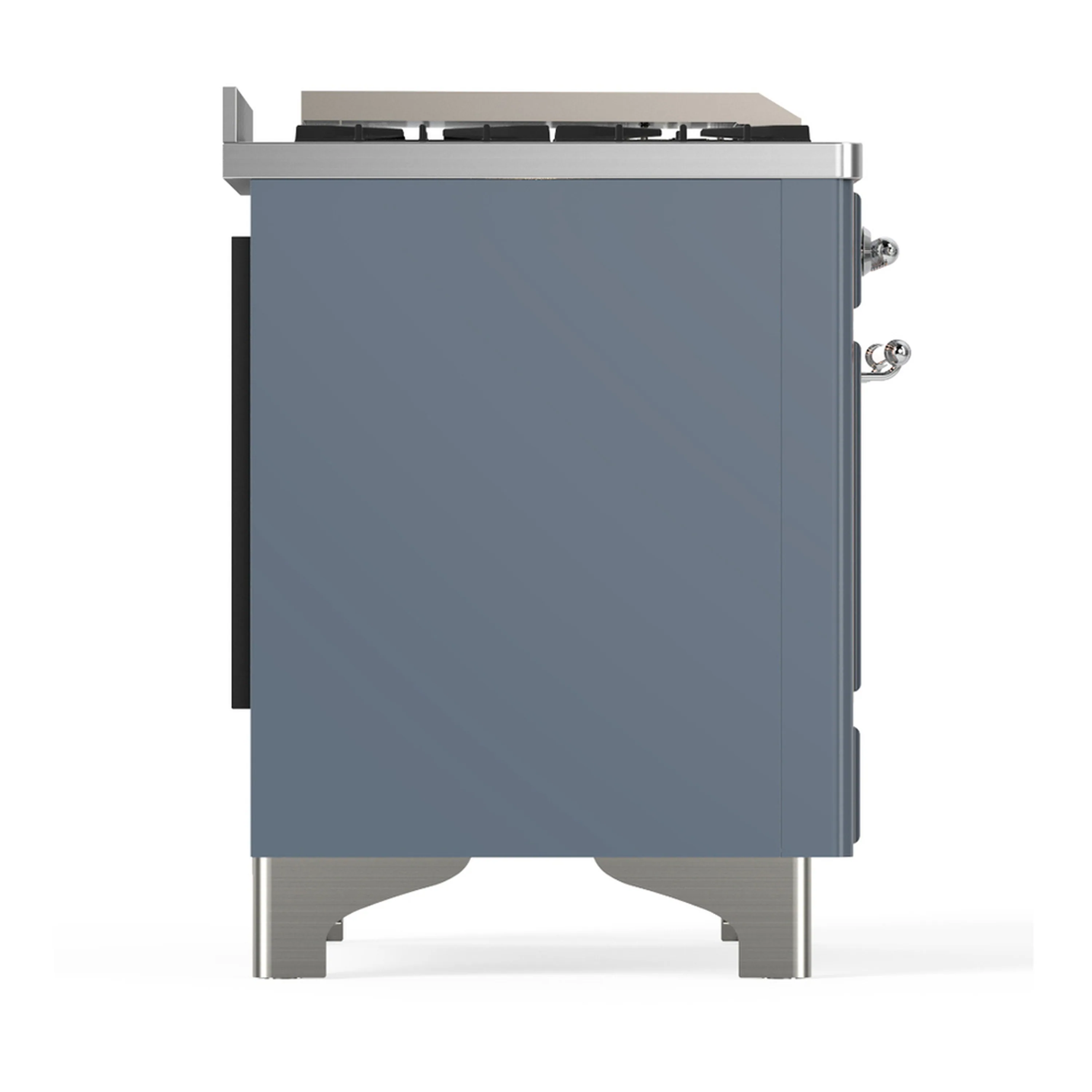 ILVE Majestic III 60-inch Dual Fuel Range with 7 Natural Gas Burner, Griddle, French Top and Solid Door Electric Oven in Blue Grey with Chrome Trim (UM60FSQNR3BGC) - Image 8
