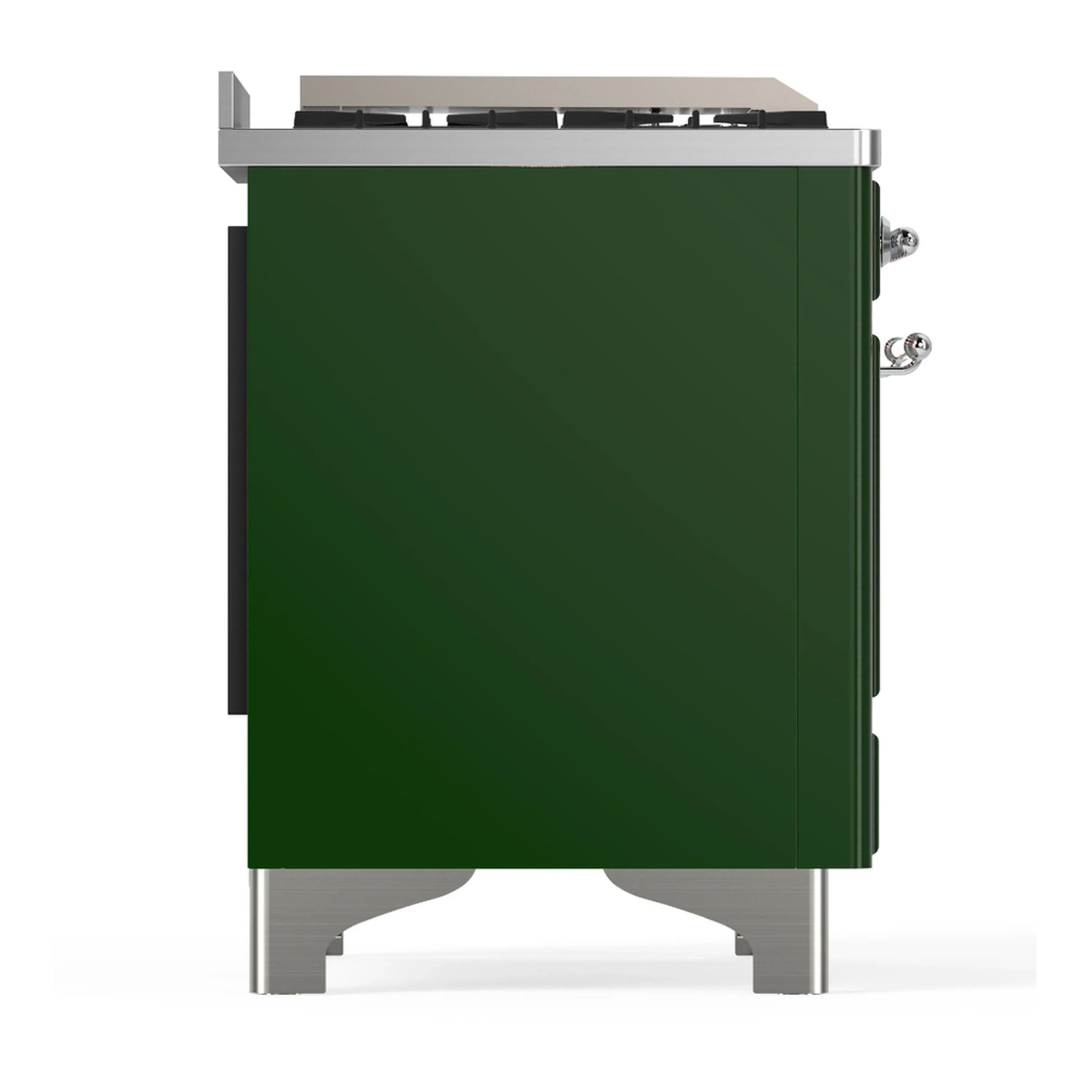 ILVE Majestic III 60-inch Dual Fuel Range with 7 Natural Gas Burner, Griddle and Triple Glass Door Electric Oven in Emerald Green with Chrome Trim (UM60FNR3EGC) - Image 8