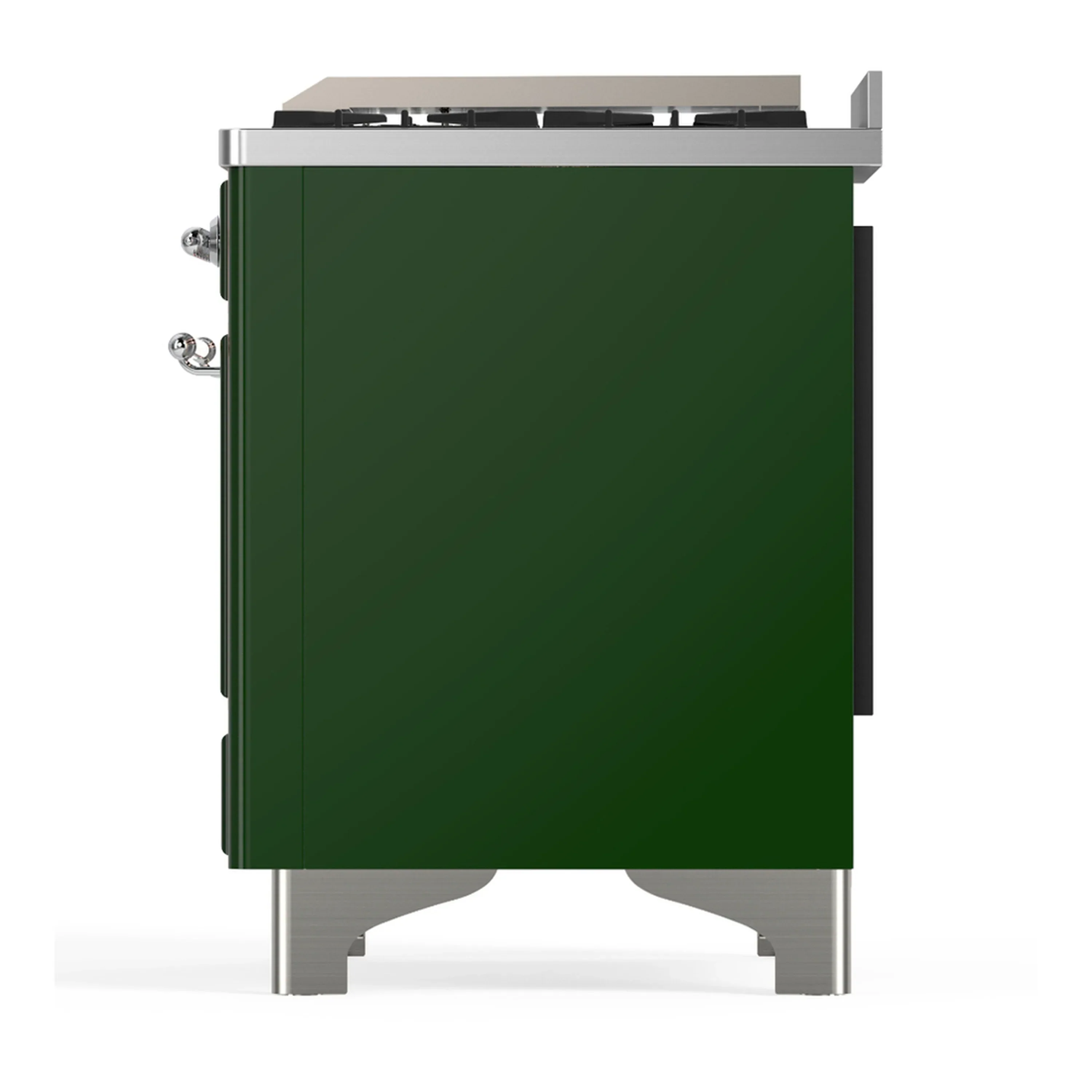 ILVE Majestic III 60-inch Dual Fuel Range with 7 Natural Gas Burner, Griddle and Triple Glass Door Electric Oven in Emerald Green with Chrome Trim (UM60FNR3EGC) - Image 9