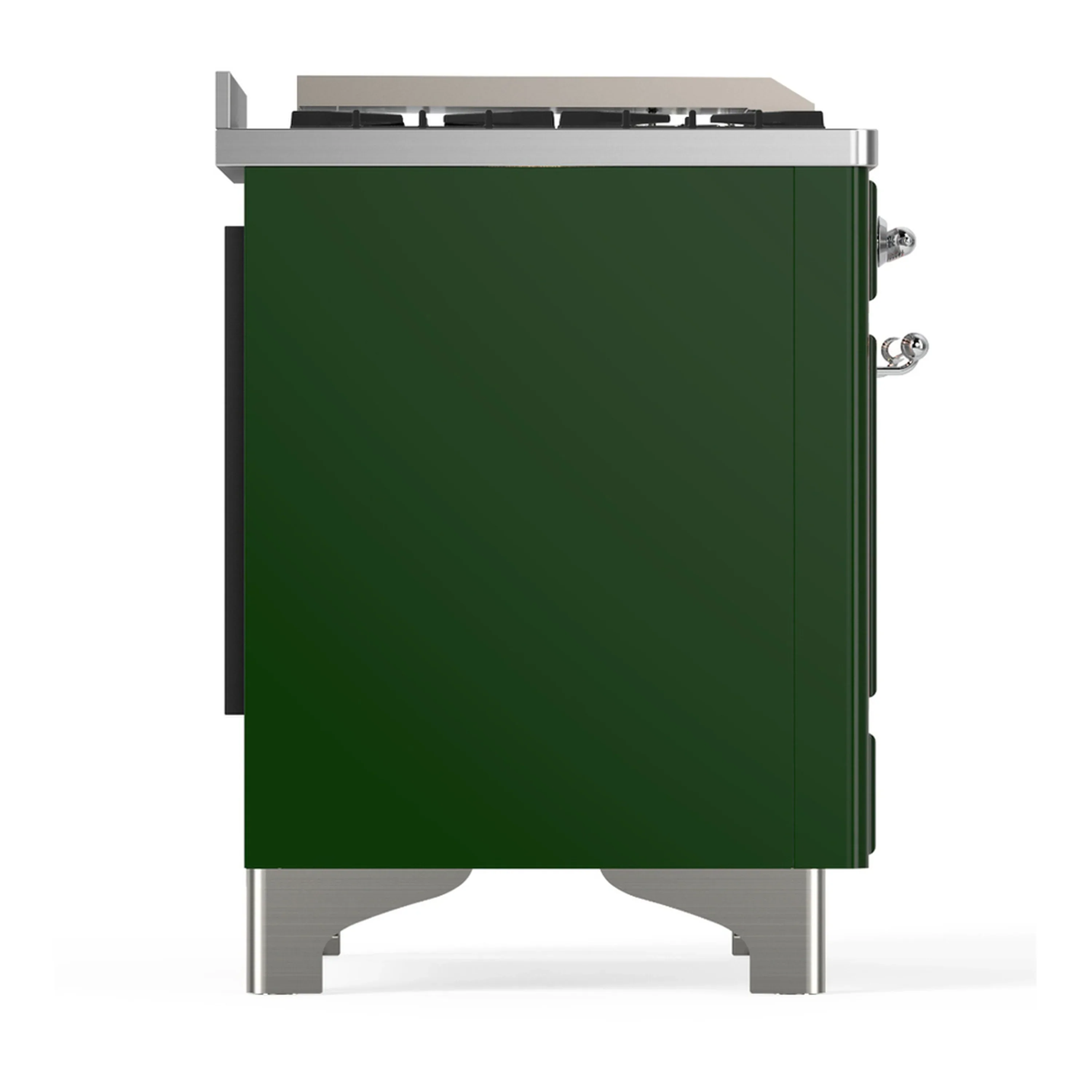 ILVE Majestic III 60-inch Dual Fuel Range with 7 Natural Gas Burner, Griddle and Solid Door Electric Oven in Emerald Green with Chrome Trim (UM60FQNR3EGC) - Image 8