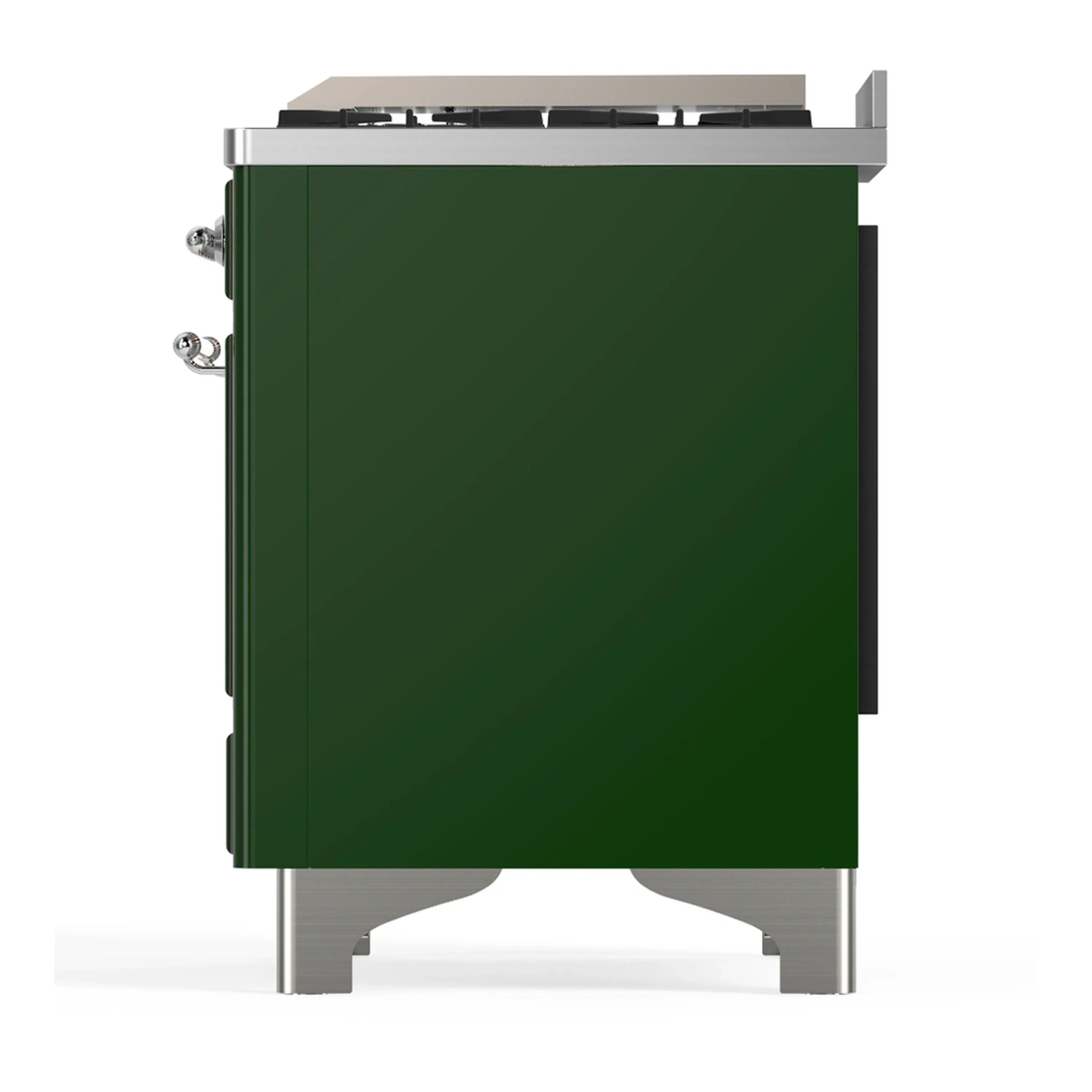 ILVE Majestic III 60-inch Dual Fuel Range with 7 Natural Gas Burner, Griddle and Solid Door Electric Oven in Emerald Green with Chrome Trim (UM60FQNR3EGC) - Image 9