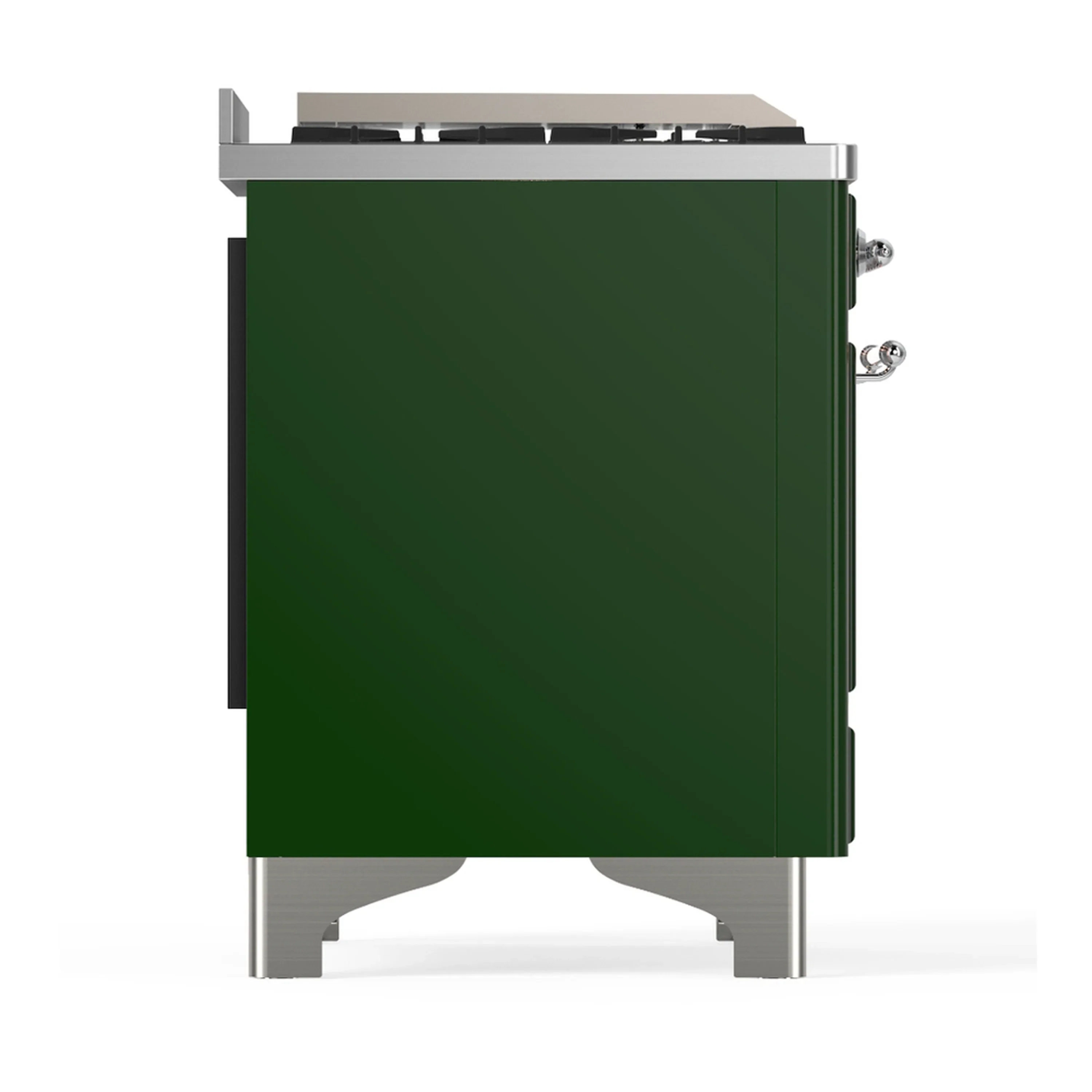 ILVE Majestic III 60-inch Dual Fuel Range with 7 Natural Gas Burner, Griddle, French Top and Solid Door Electric Oven in Emerald Green with Chrome Trim (UM60FSQNR3EGC) - Image 8