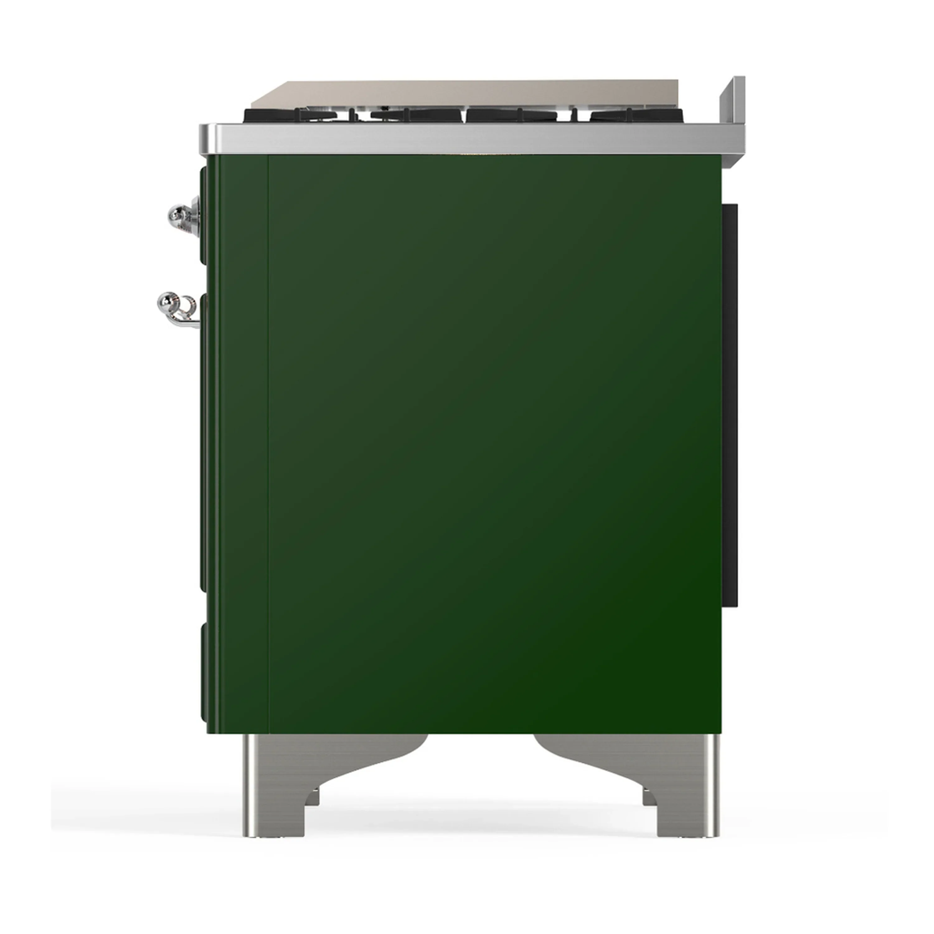 ILVE Majestic III 60-inch Dual Fuel Range with 5 Liquid Propane Burner, Griddle, French Top and Solid Door Electric Oven in Emerald Green with Chrome Trim (UM60FSQNR3EGCLP) - Image 9