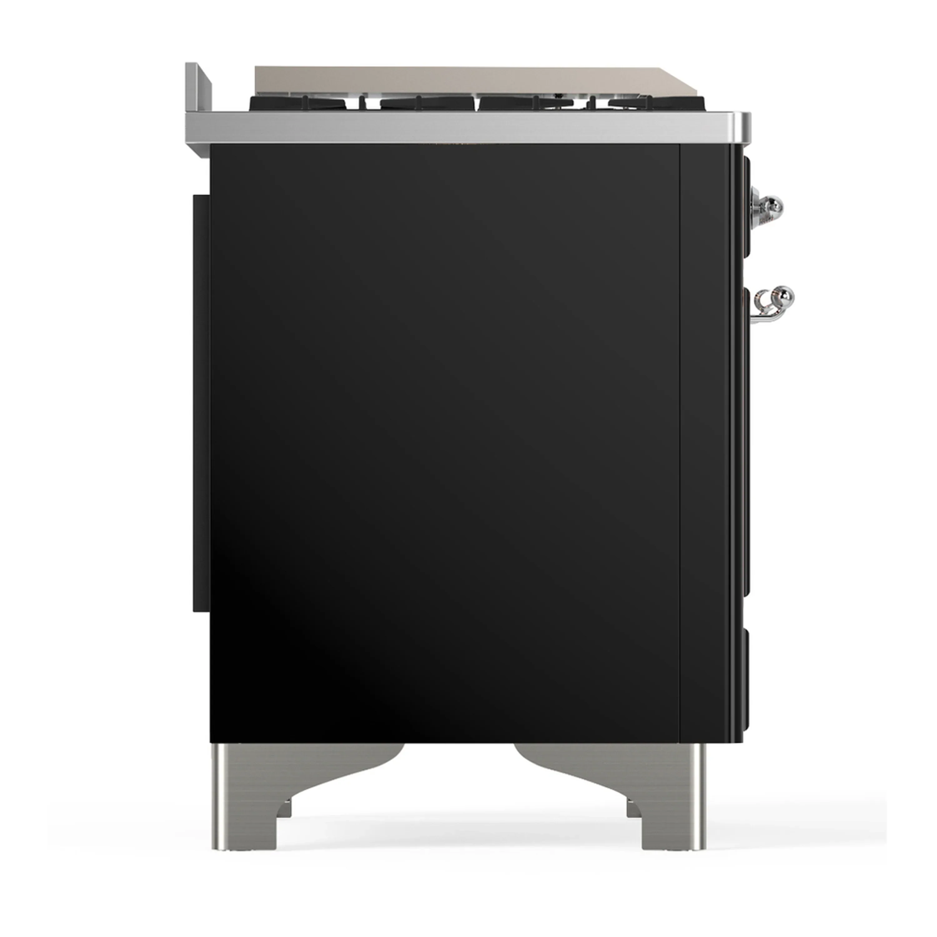 ILVE Majestic III 60-inch Dual Fuel Range with 5 Liquid Propane Burner, Griddle and Triple Glass Door Electric Oven in Glossy Black with Chrome Trim (UM60FNR3BKCLP) - Image 8