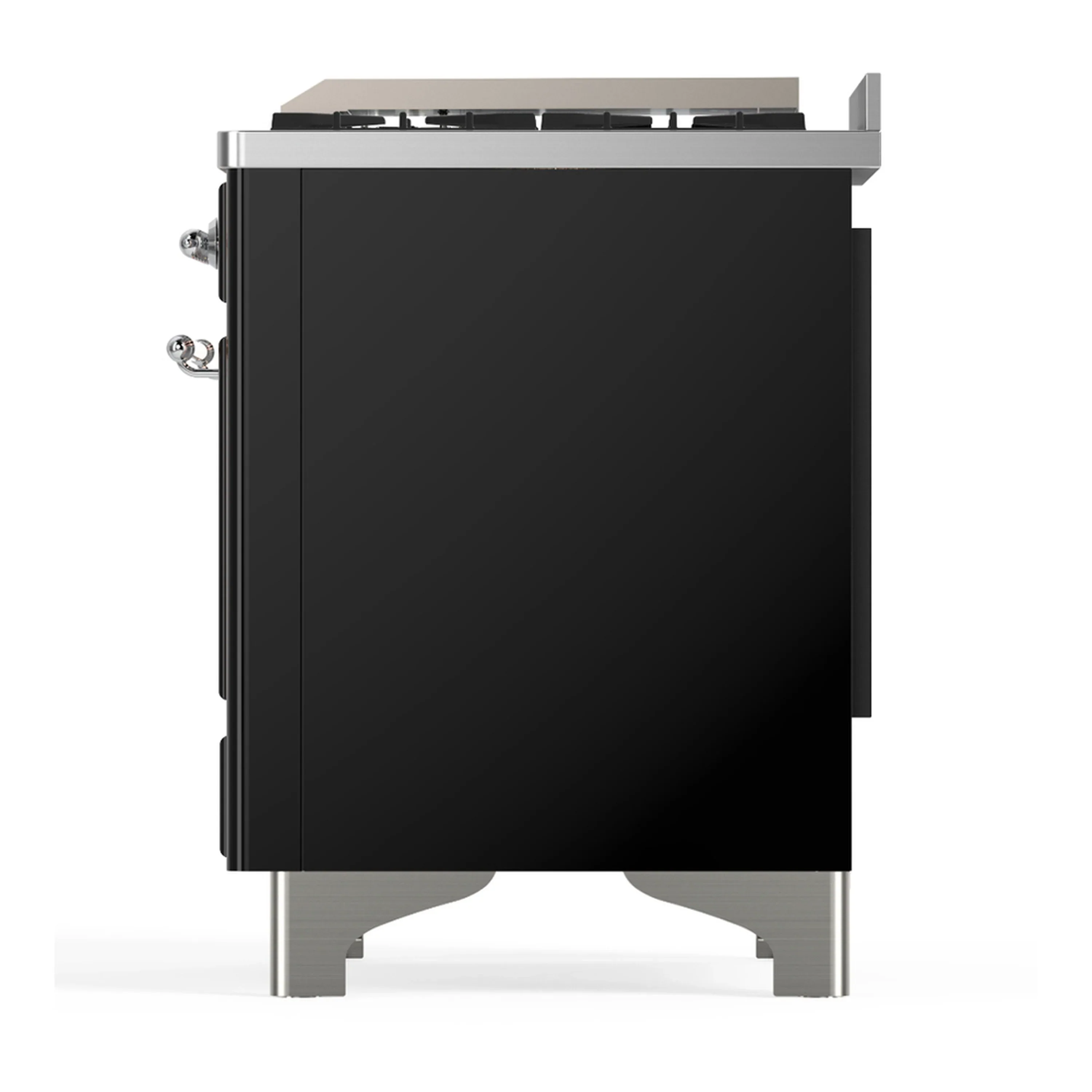 ILVE Majestic III 60-inch Dual Fuel Range with 5 Liquid Propane Burner, Griddle and Triple Glass Door Electric Oven in Glossy Black with Chrome Trim (UM60FNR3BKCLP) - Image 9