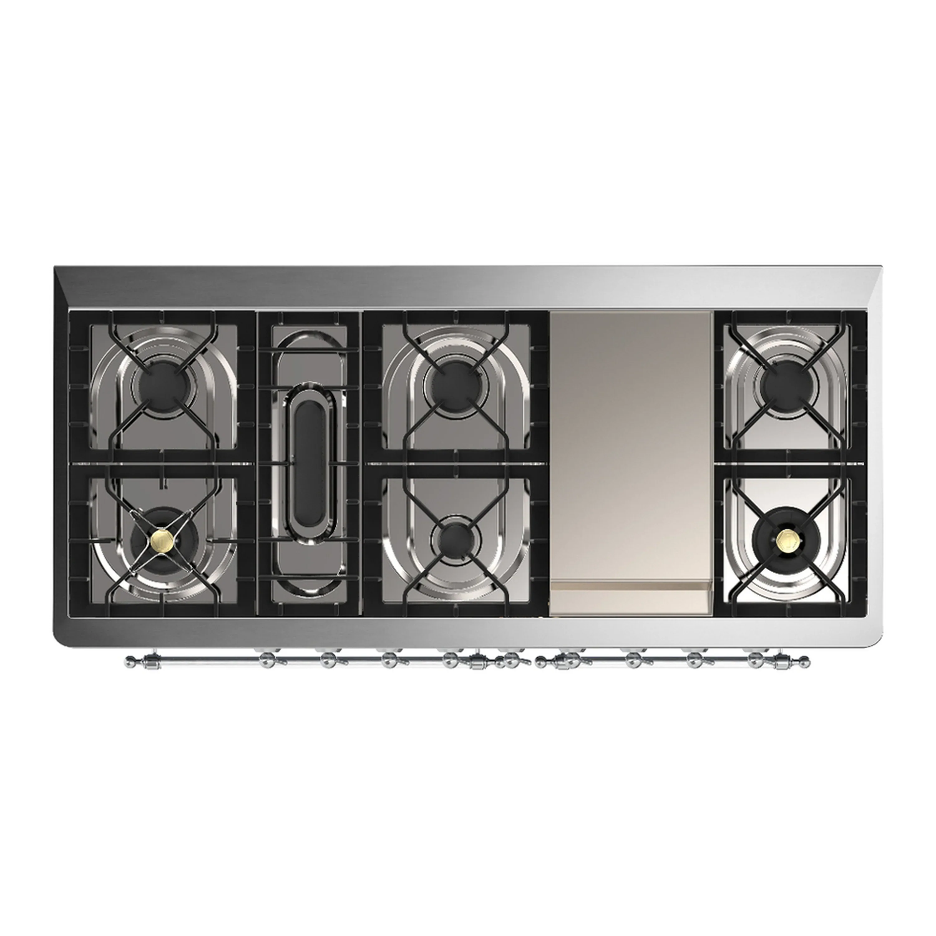 ILVE Majestic III 60-inch Dual Fuel Range with 5 Liquid Propane Burner, Griddle and Solid Door Electric Oven in Glossy Black with Chrome Trim (UM60FQNR3BKCLP) - Image 2