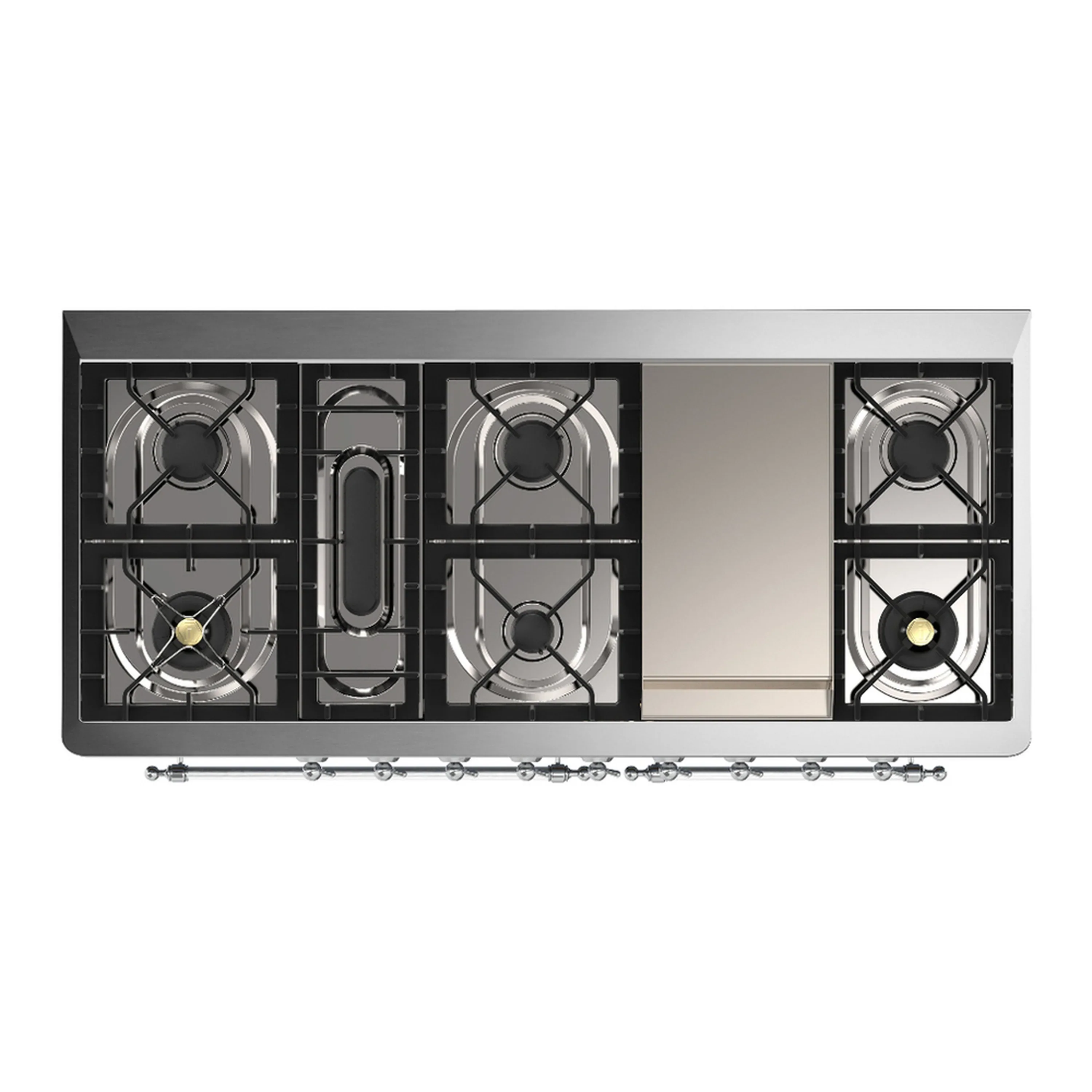 ILVE Majestic III 60-inch Dual Fuel Range with 7 Natural Gas Burner, Griddle and Triple Glass Door Electric Oven in Graphite Matte with Chrome Trim (UM60FNR3MGC) - Image 2