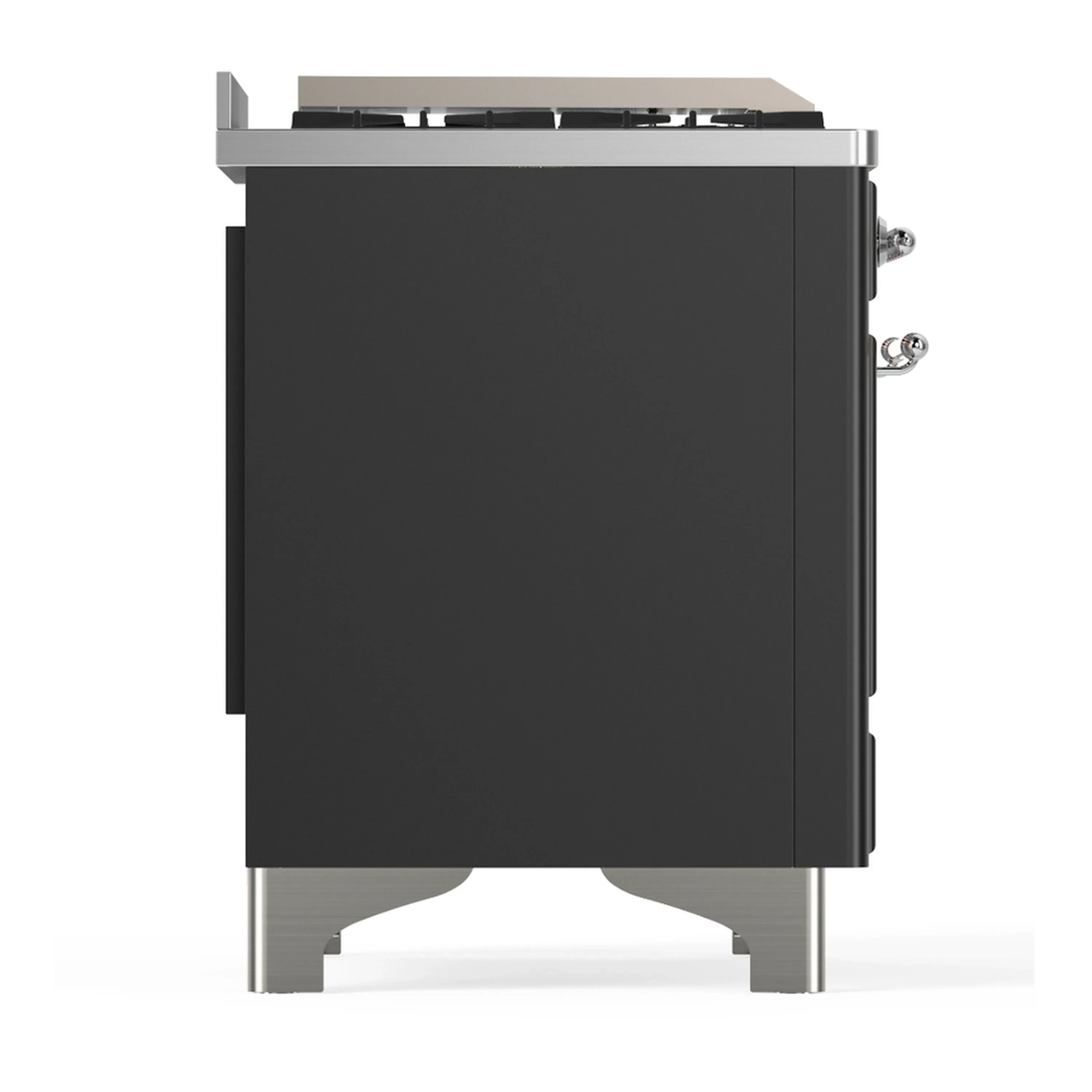 ILVE Majestic III 60-inch Dual Fuel Range with 7 Natural Gas Burner, Griddle and Solid Door Electric Oven in Graphite Matte with Chrome Trim (UM60FQNR3MGC) - Image 8