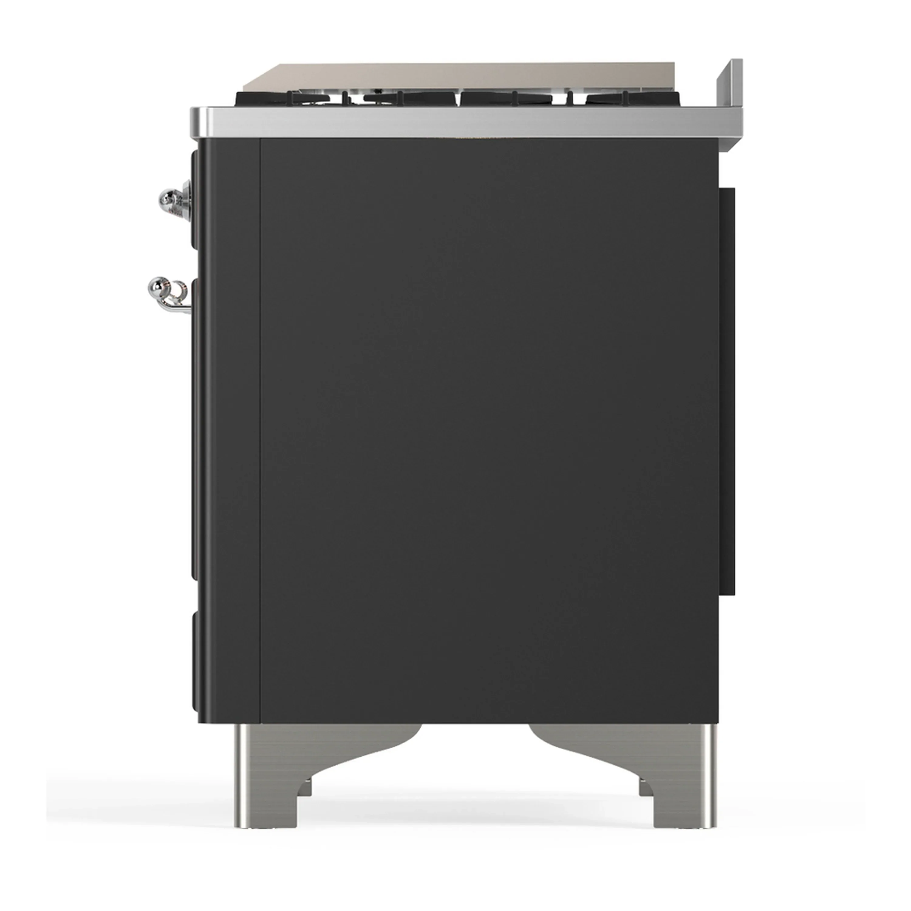 ILVE Majestic III 60-inch Dual Fuel Range with 7 Natural Gas Burner, Griddle and Solid Door Electric Oven in Graphite Matte with Chrome Trim (UM60FQNR3MGC) - Image 9