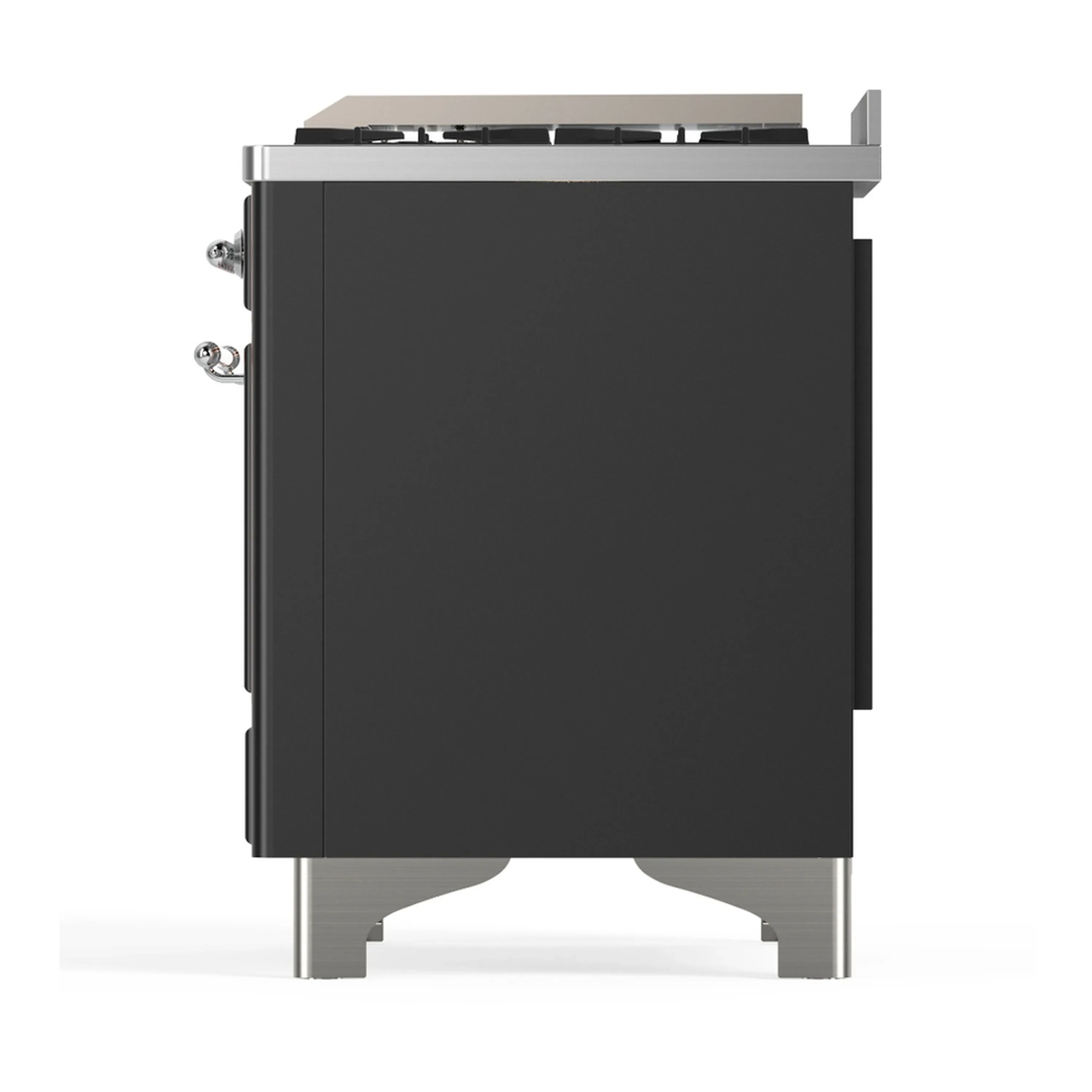 ILVE Majestic III 60-inch Dual Fuel Range with 5 Liquid Propane Burner, Griddle, French Top and Triple Glass Door Electric Oven in Graphite Matte with Chrome Trim (UM60FSNR3MGCLP) - Image 9