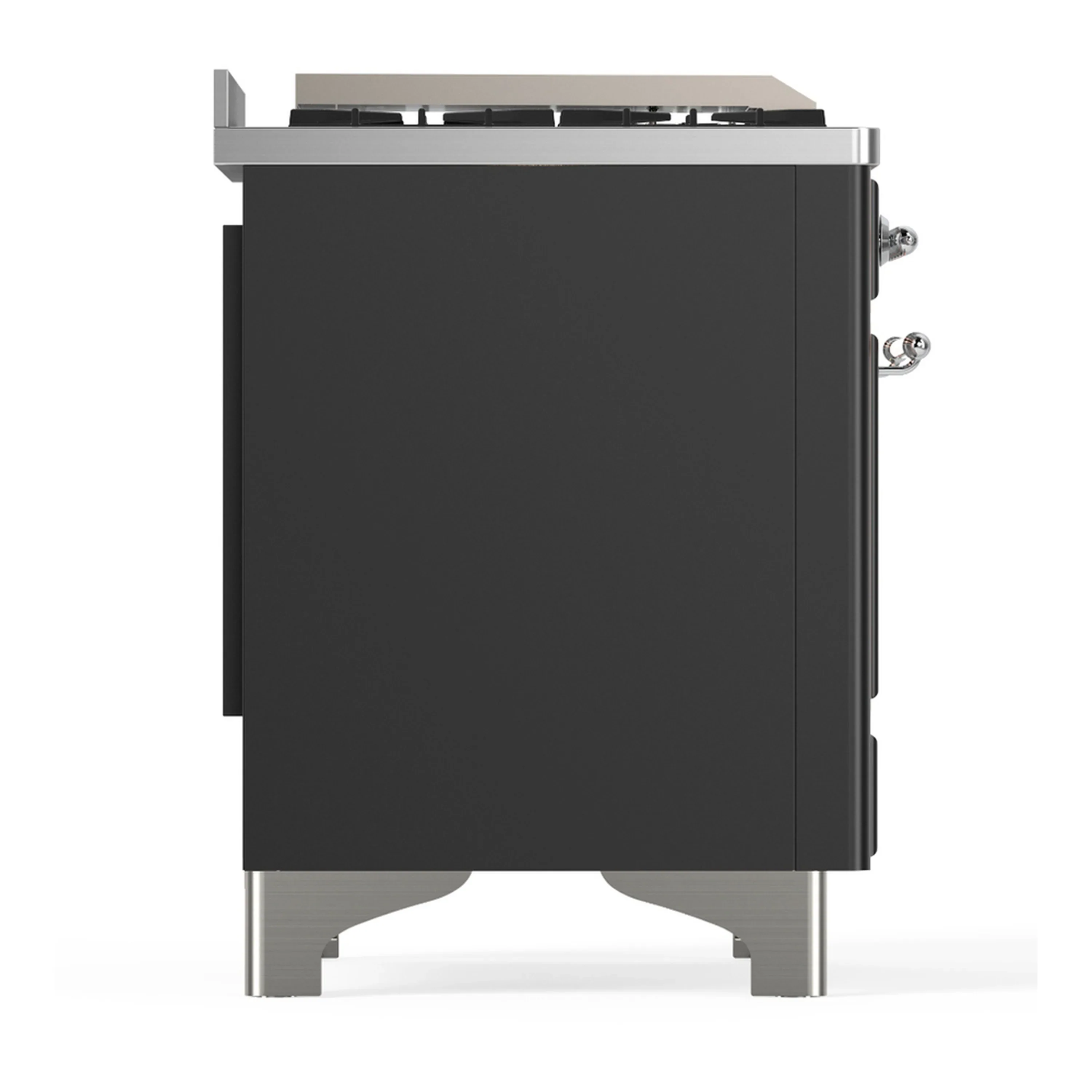 ILVE Majestic III 60-inch Dual Fuel Range with 7 Natural Gas Burner, Griddle, French Top and Solid Door Electric Oven in Graphite Matte with Chrome Trim (UM60FSQNR3MGC) - Image 8