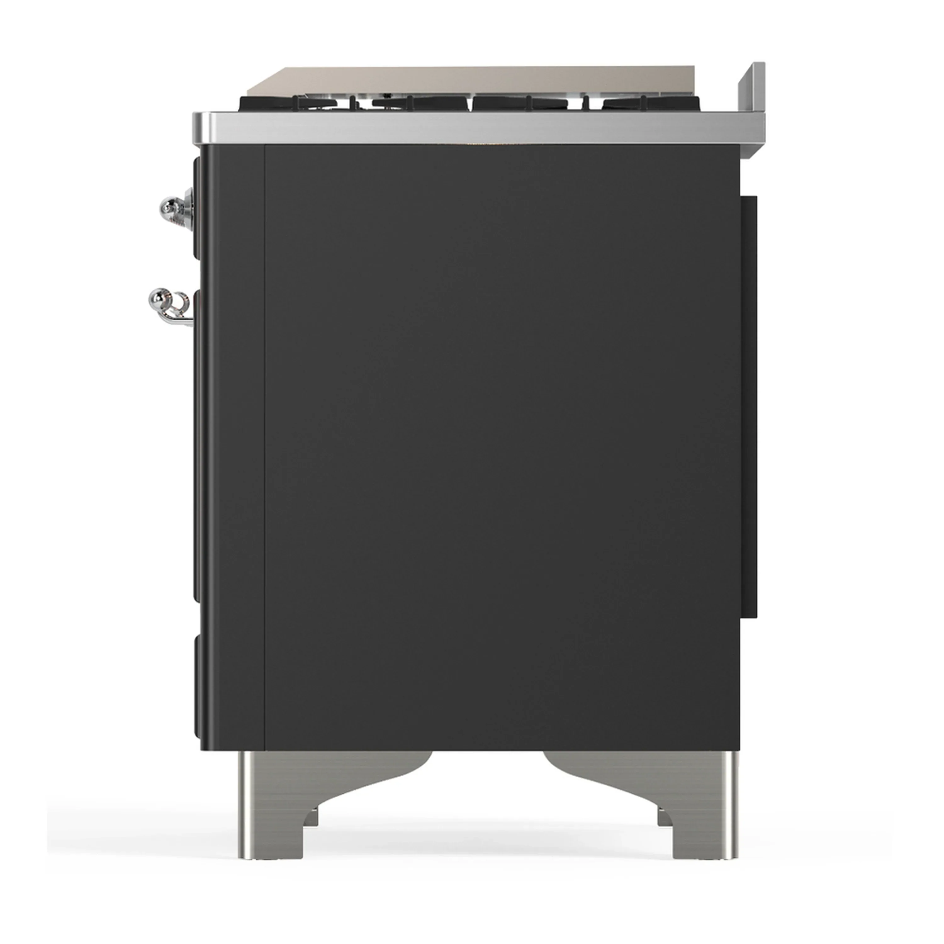 ILVE Majestic III 60-inch Dual Fuel Range with 7 Natural Gas Burner, Griddle, French Top and Solid Door Electric Oven in Graphite Matte with Chrome Trim (UM60FSQNR3MGC) - Image 9