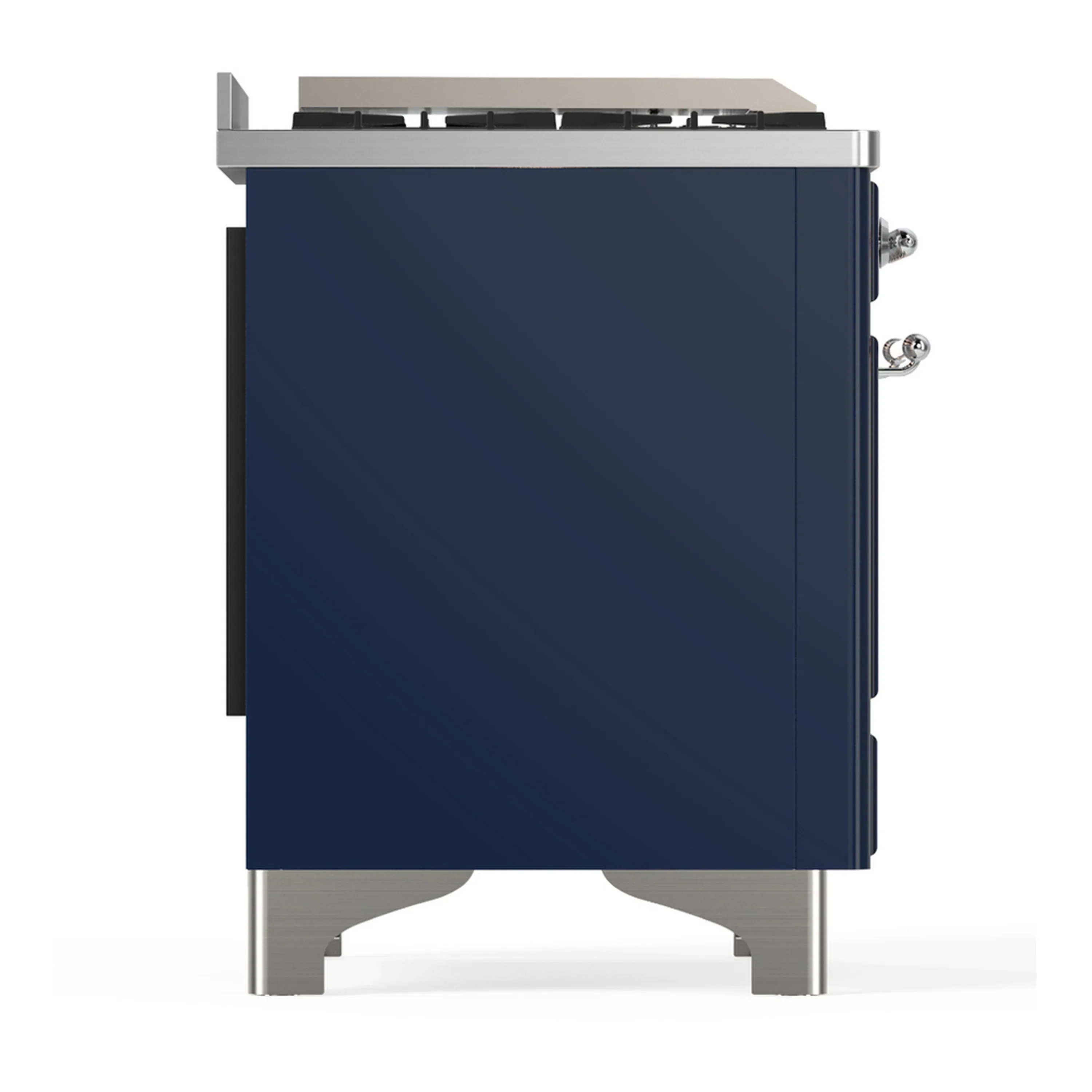 ILVE Majestic III 60-inch Dual Fuel Range with 7 Natural Gas Burner, Griddle and Solid Door Electric Oven in Midnight Blue with Chrome Trim (UM60FQNR3MBC) - Image 8
