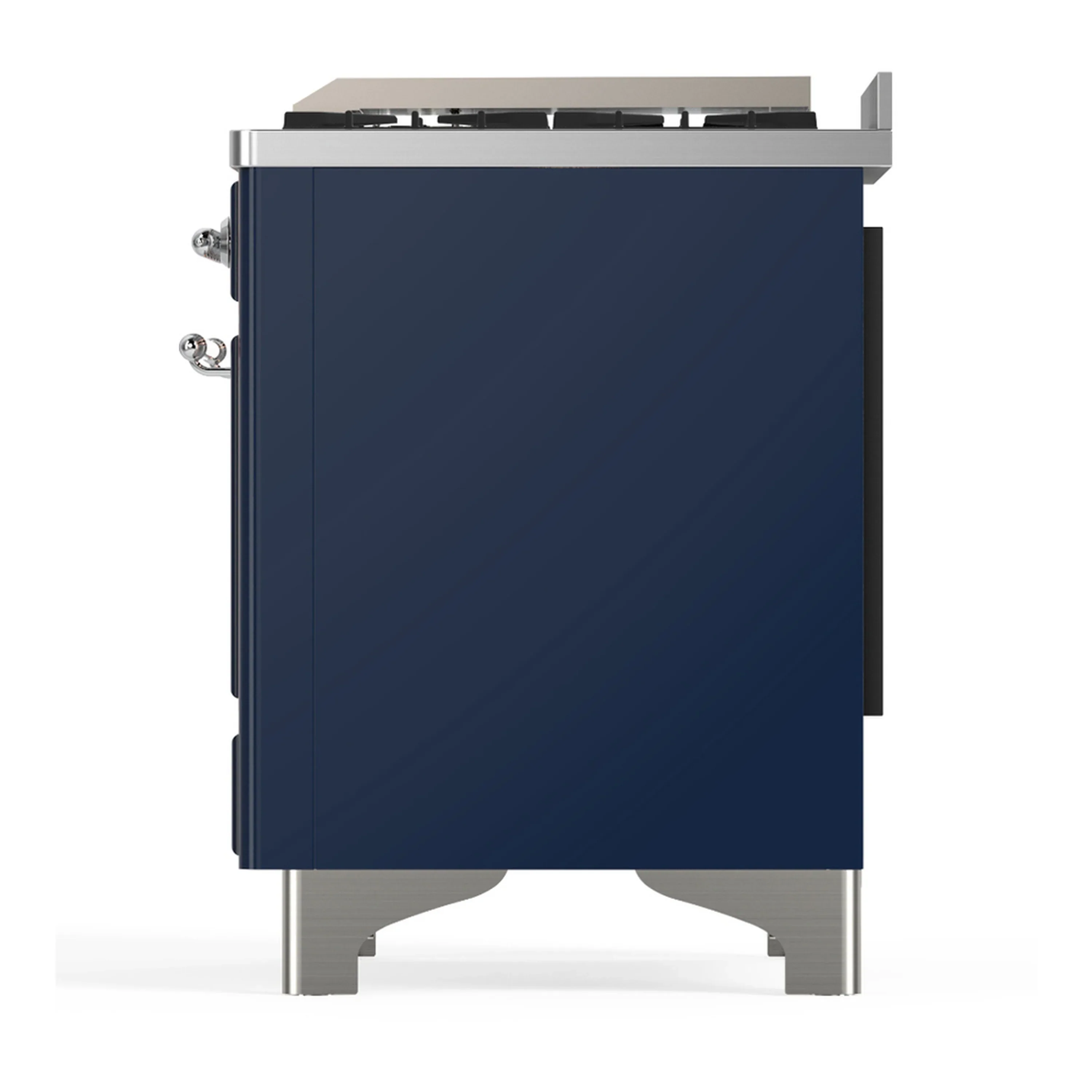ILVE Majestic III 60-inch Dual Fuel Range with 7 Natural Gas Burner, Griddle and Solid Door Electric Oven in Midnight Blue with Chrome Trim (UM60FQNR3MBC) - Image 9